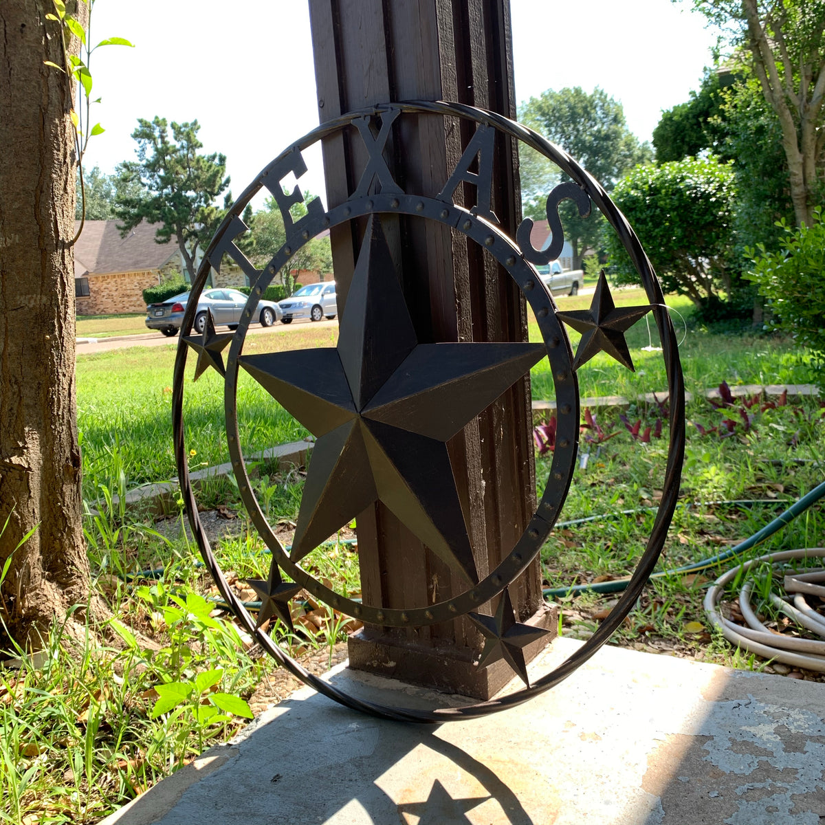 24" TEXAS BEADED COLIBROX BARN STAR METAL LONE STAR WESTERN HOME DECOR HANDMADE RUSTIC BRONZE COPPER NEW