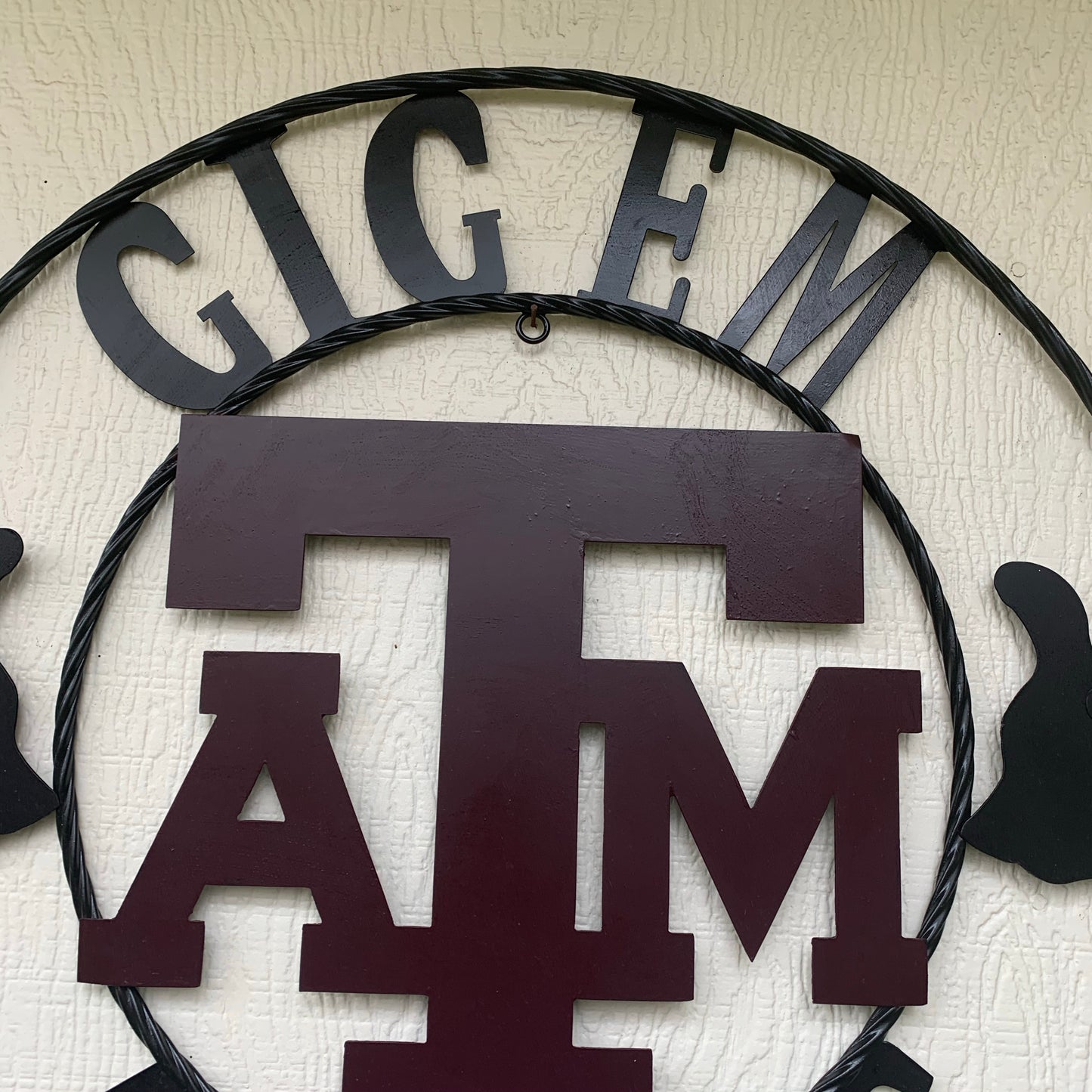 GIGEM AGGIES TEXAS A&M CUSTOM METAL VINTAGE CRAFT TEAM SIGN WESTERN HOME DECOR HANDMADE