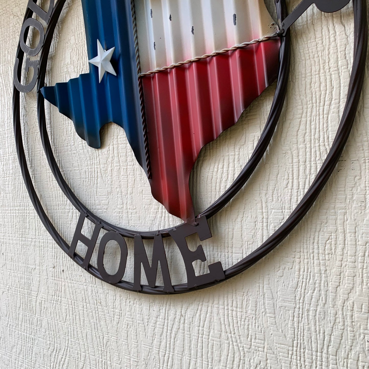24" WAVY GOD BLESS PUR HOME STATE OF TEXAS METAL CRAFT SIN WESTERN HOME DECOR HANDMADE NEW #EH12970