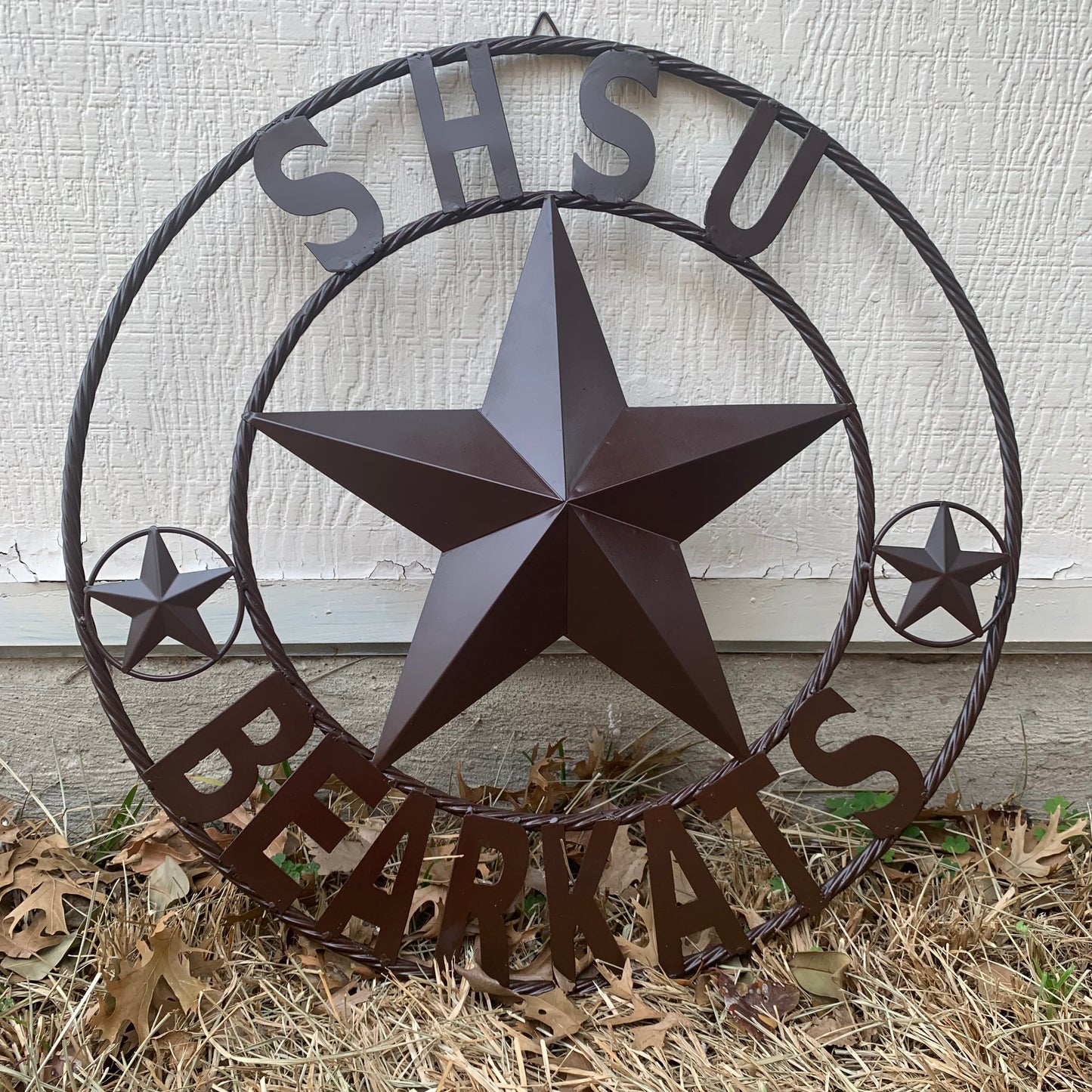 24",32" SHSU SAM HOUSTON BEARKATS RUSTIC BROWN METAL CUSTOM VINTAGE CRAFT RUSTIC BROWN TEAM STAR HANDMADE