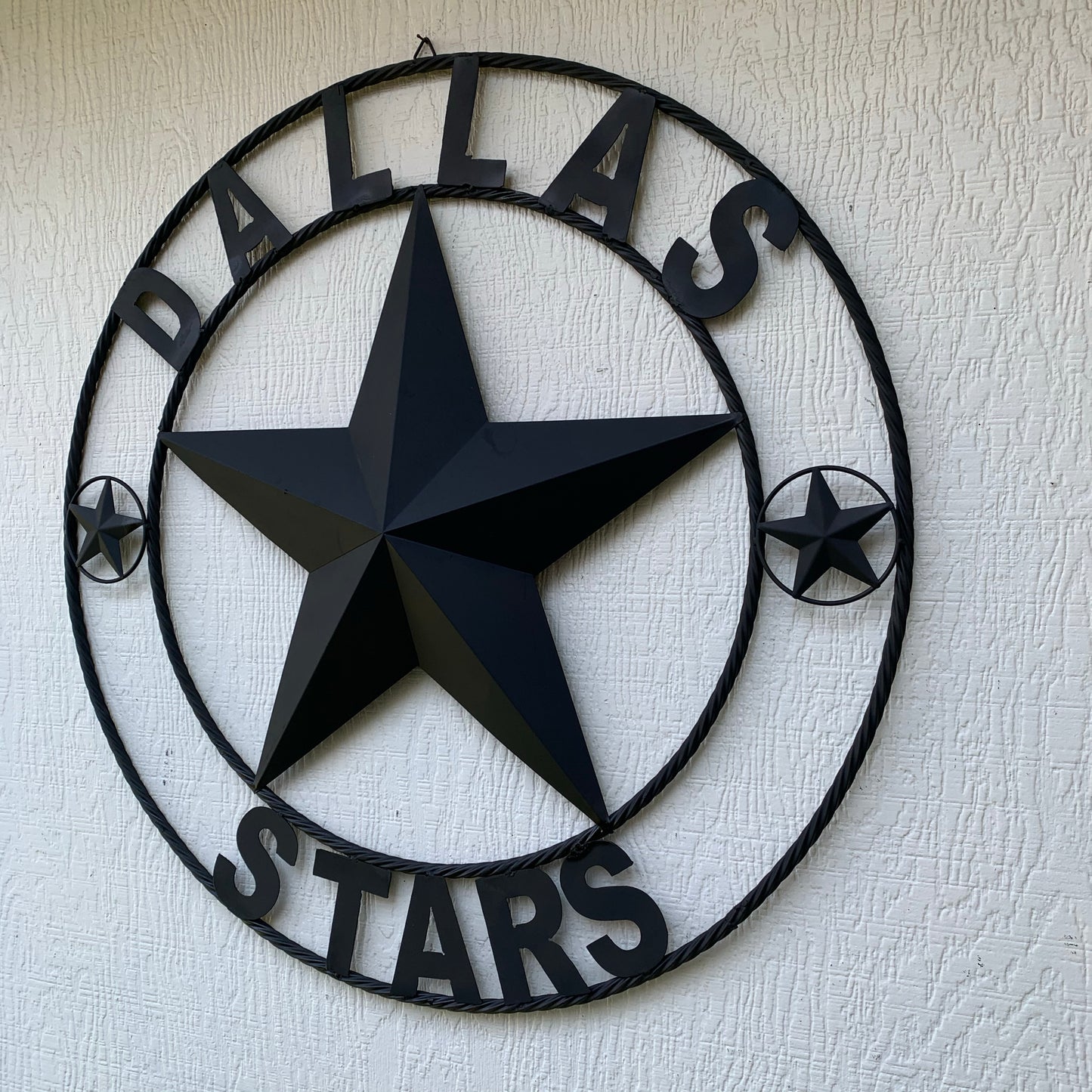 DALLAS STARS RUSTIC BLACK LONE STAR METAL HOCKEY TEAM WESTERN HOME DECOR CRAFT