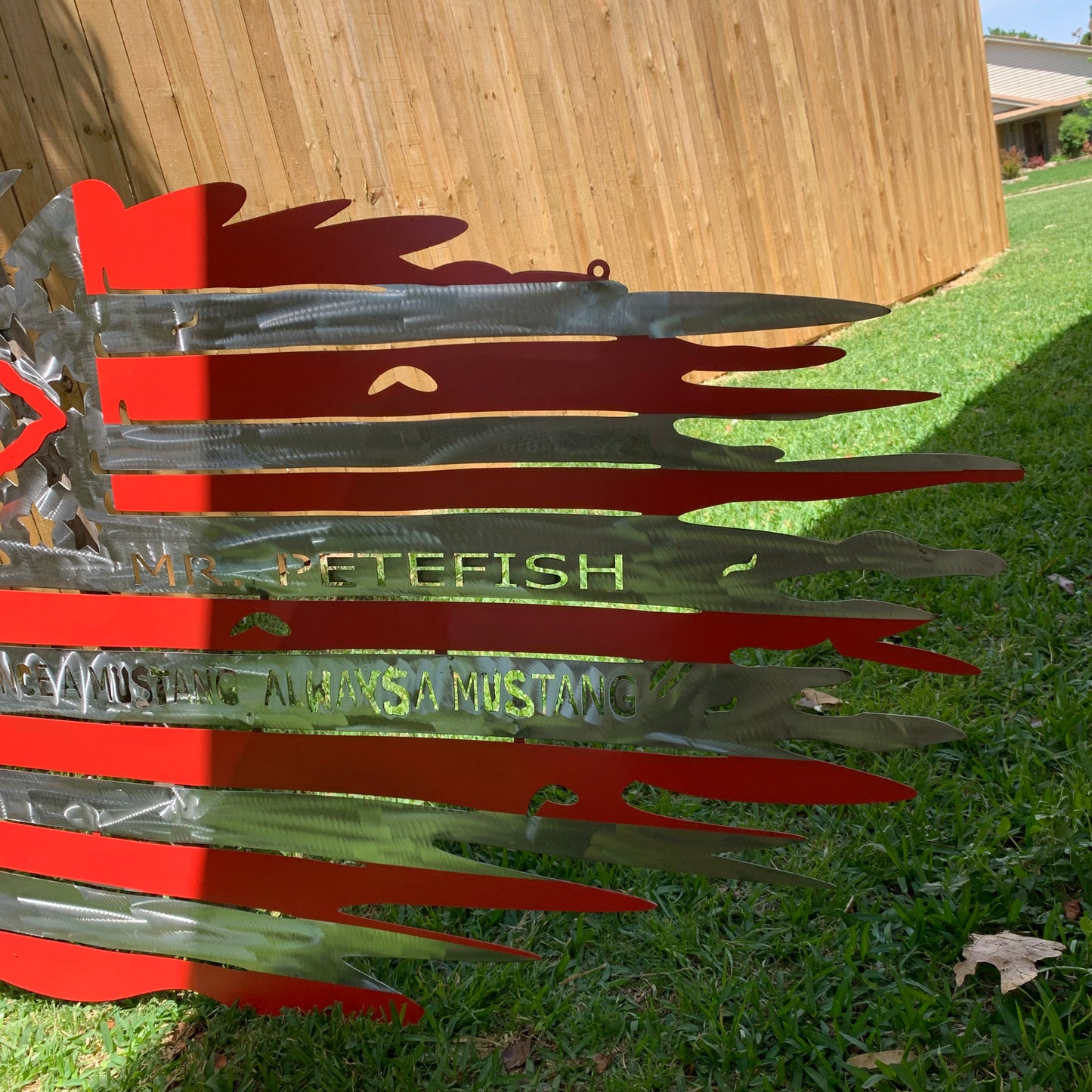 CUSTOM NAME KANSAS CITY CHIEFS METAL TATTERED FLAG CUSTOM VINTAGE CRAFT WALL ART HANDMADE