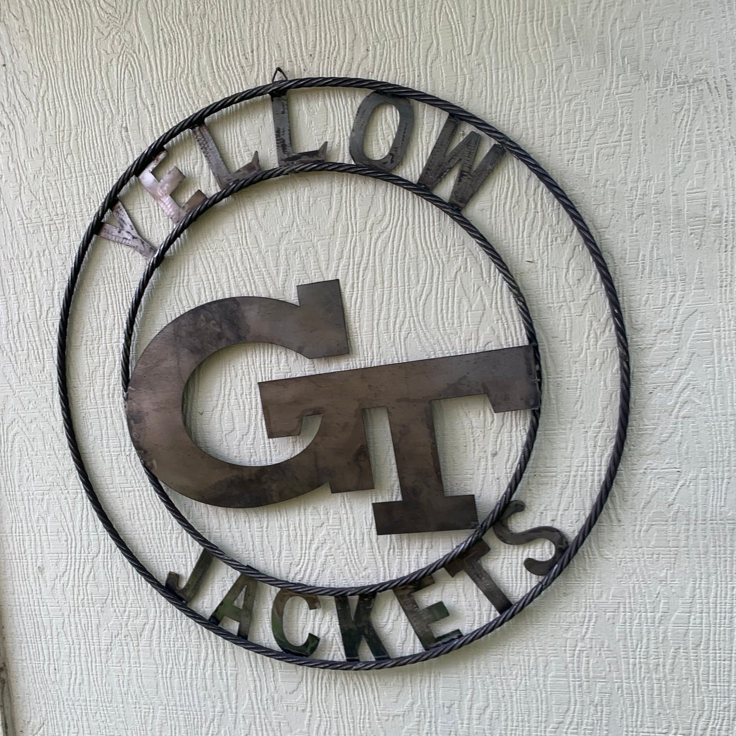 GEORGIA TECH YELLOW JACKETS CUSTOM RAW METAL VINTAGE CRAFT SIGN UNPAINTED HANDMADE 12",18",24",32",36"