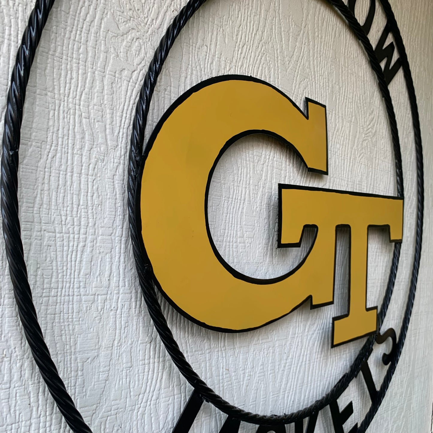 GEORGIA TECH YELLOW JACKETS CUSTOM METAL VINTAGE CRAFT SIGN TEAM WALL ART WESTERN HOME DECOR HANDMADE 12",18",24",32",36"