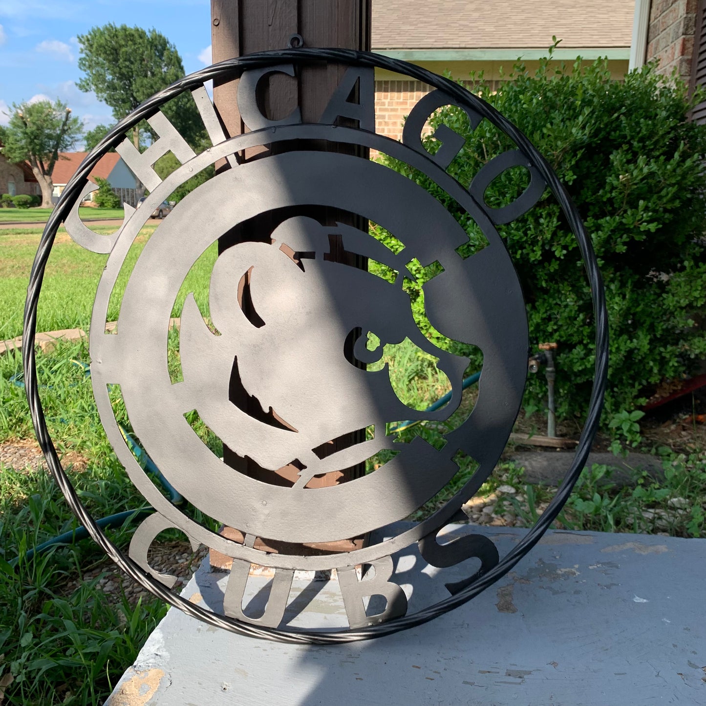 12", 18", 24", 32" CHICAGO CUBS CUSTOM BLACK & RAW METAL VINTAGE CRAFT TEAM SPORTS SIGN HANDMADE