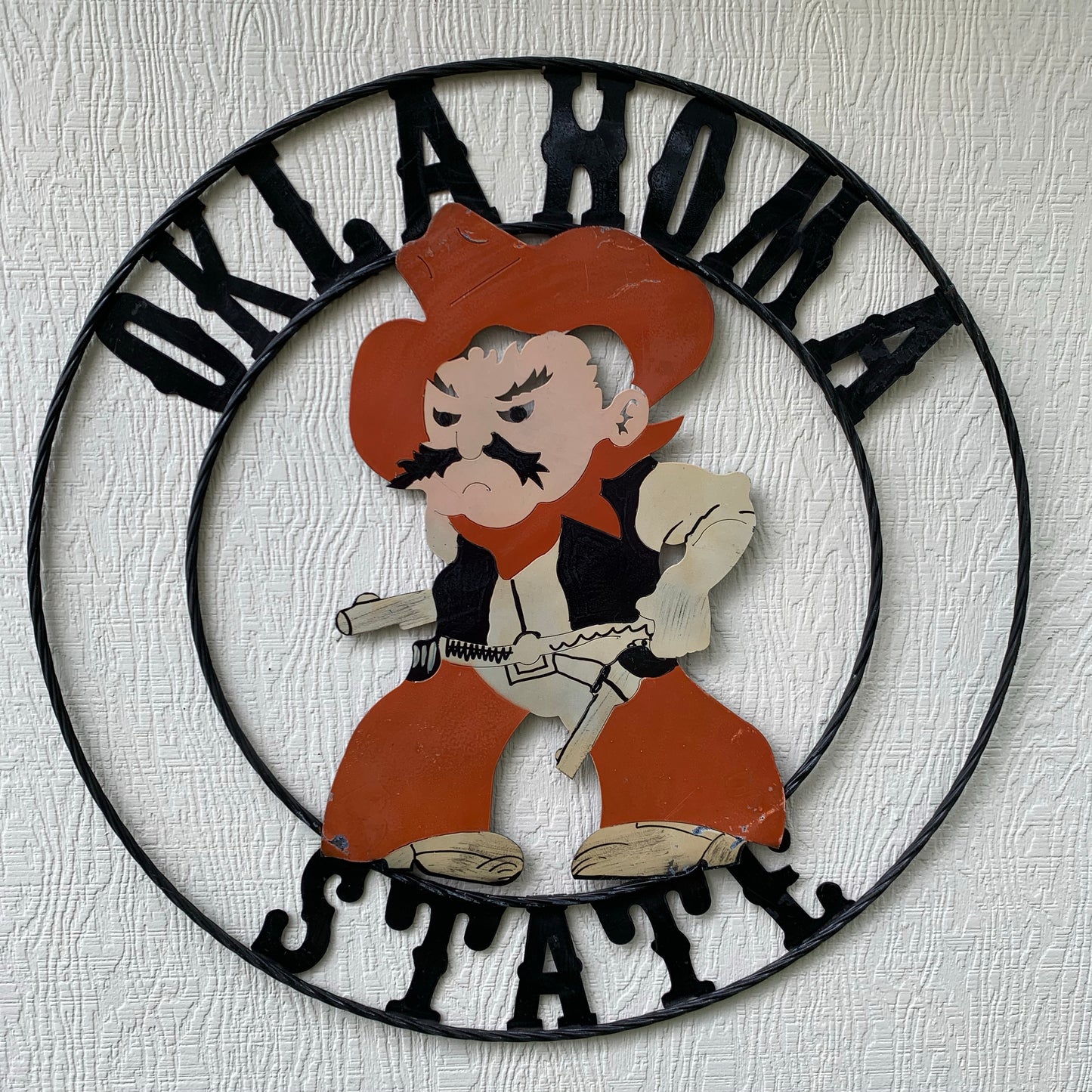 OSU OKLAHOMA STATE COWBOYS CUSTOM METAL VINTAGE CRAFT TEAM SIGN HANDMADE