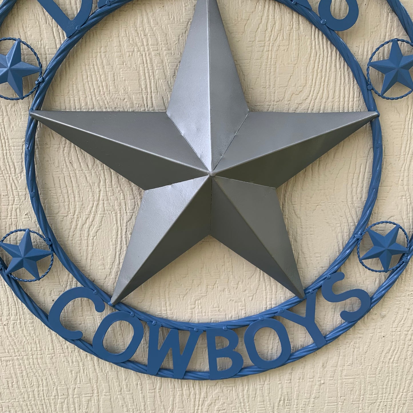 DALLAS COWBOYS LIGHT BLUE & SILVER DECOR METAL ART WESTERN HOME WALL DECOR SIZE:24",32",36",40",42",44",46",50"