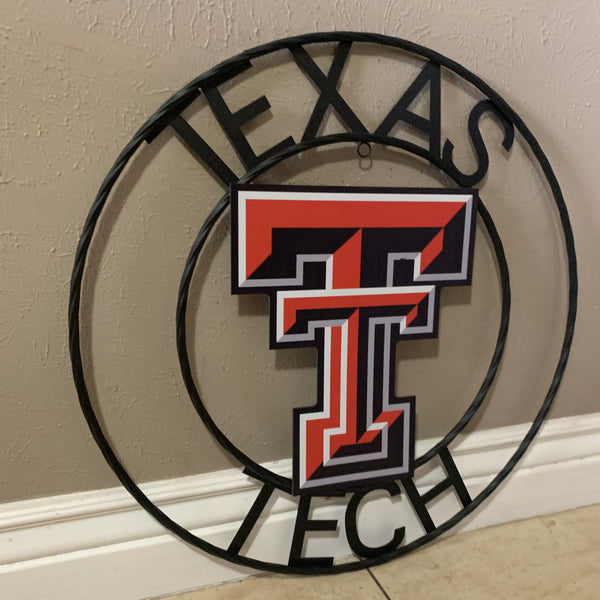 18",24" TEXAS TECH CUSTOM METAL VINTAGE CRAFT SIGN WESTERN HOME DECOR