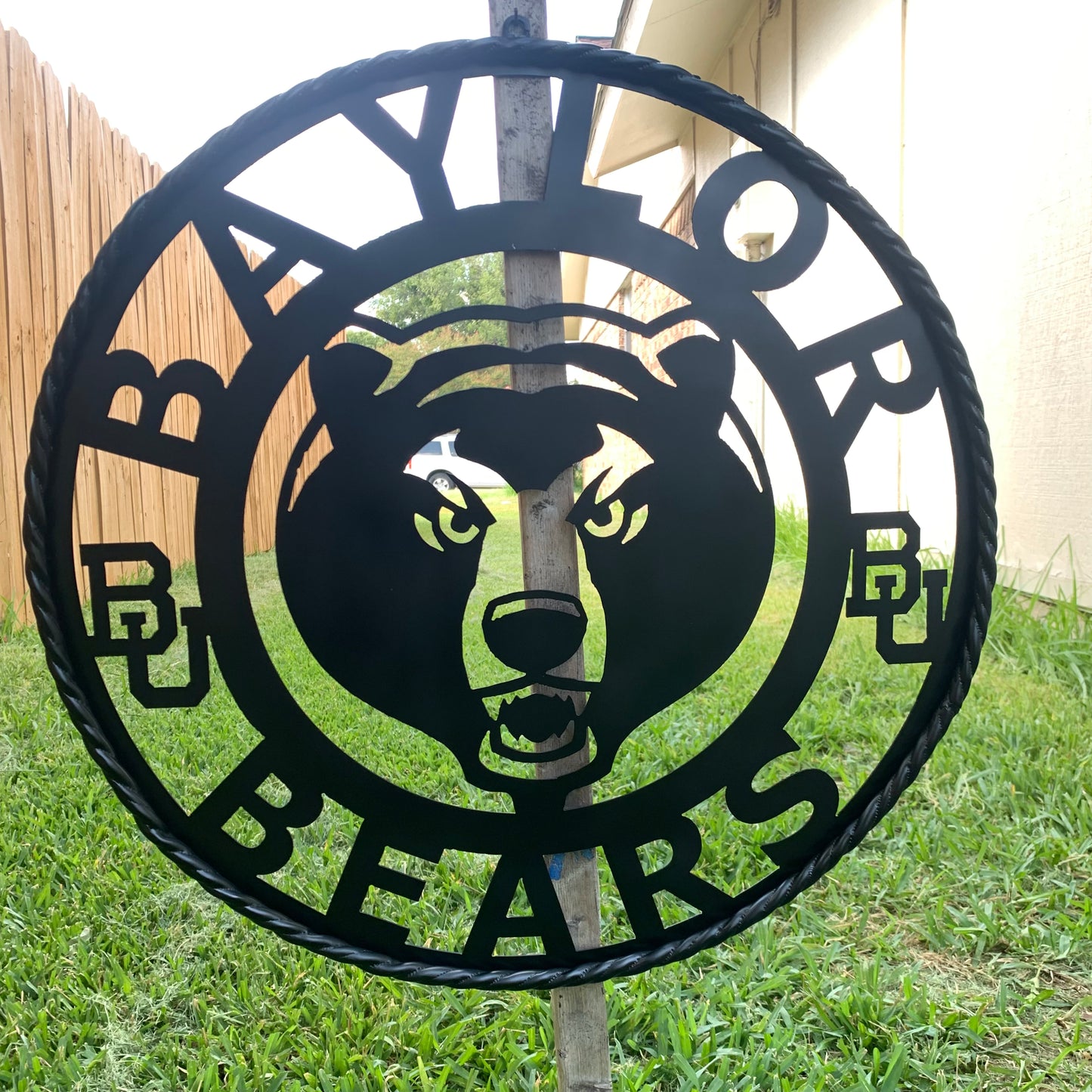 12", 18", 24", 32" BAYLOR BEARS ALL BLACK CUSTOM METAL VINTAGE TEAM SIGN WALL ART WESTERN HOME DECOR
