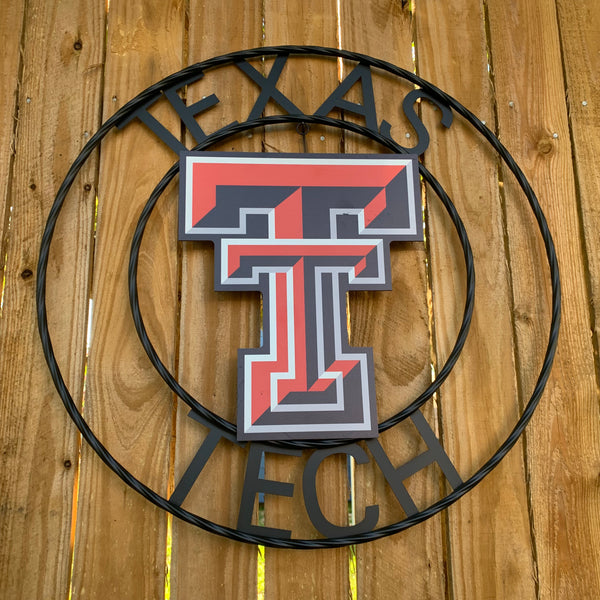 18",24" TEXAS TECH CUSTOM METAL VINTAGE CRAFT SIGN WESTERN HOME DECOR