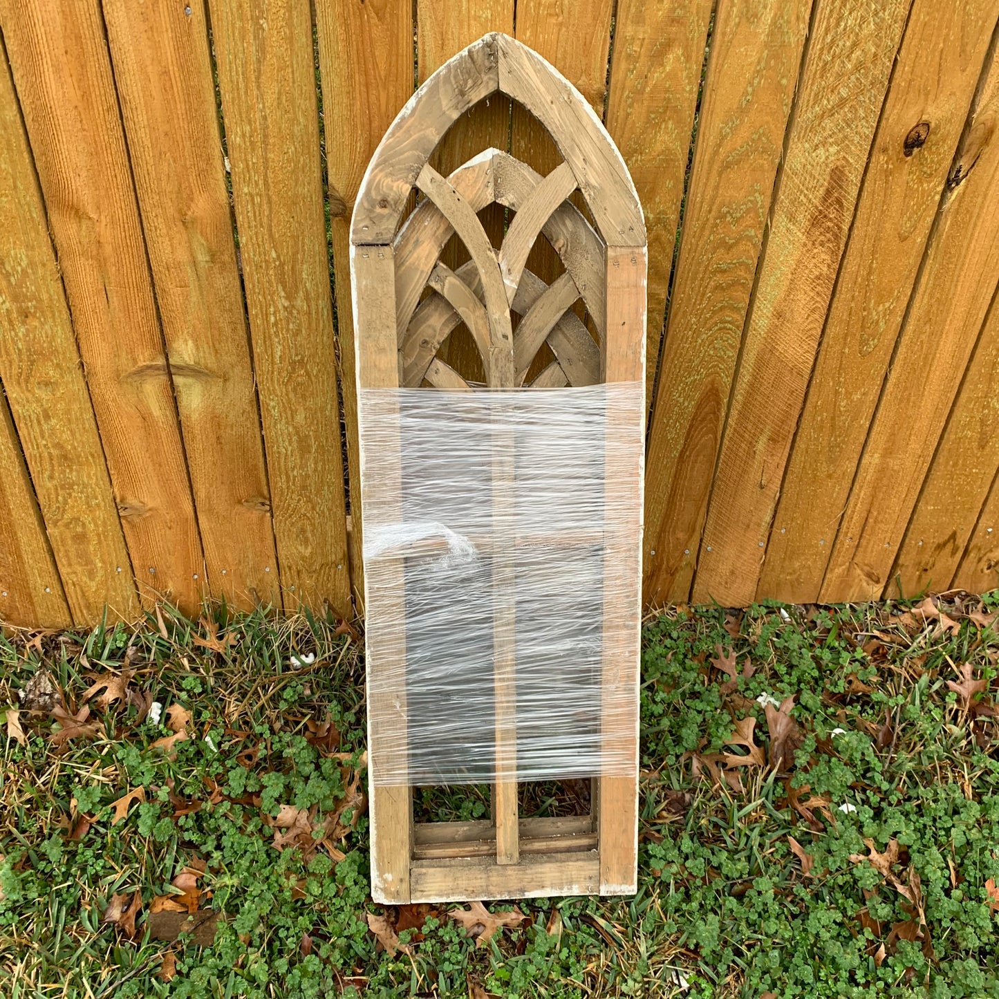 28",32",36" CATHEDRAL WINDOW WOOD 3PCS SET WESTERN HOME DECOR HANDMADE CRAFT NEW #EH11560