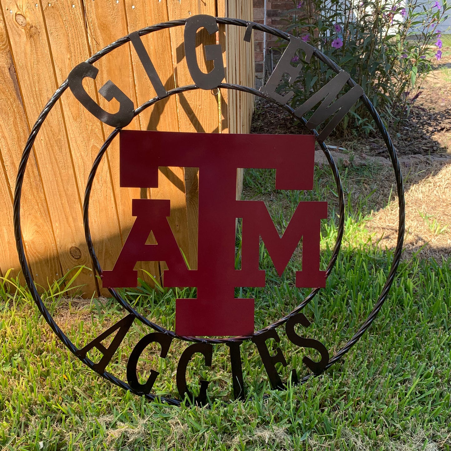 GIGEM AGGIES CUSTOM METAL VINTAGE CRAFT SIGN TEAM WESTERN HOME DECOR HANDMADE