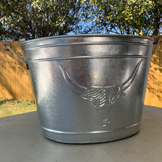 18" TEXAS LONGHORNS SILVER METAL OVAL TUB WESTERN HOME DECOR METAL ART NEW #EH10393