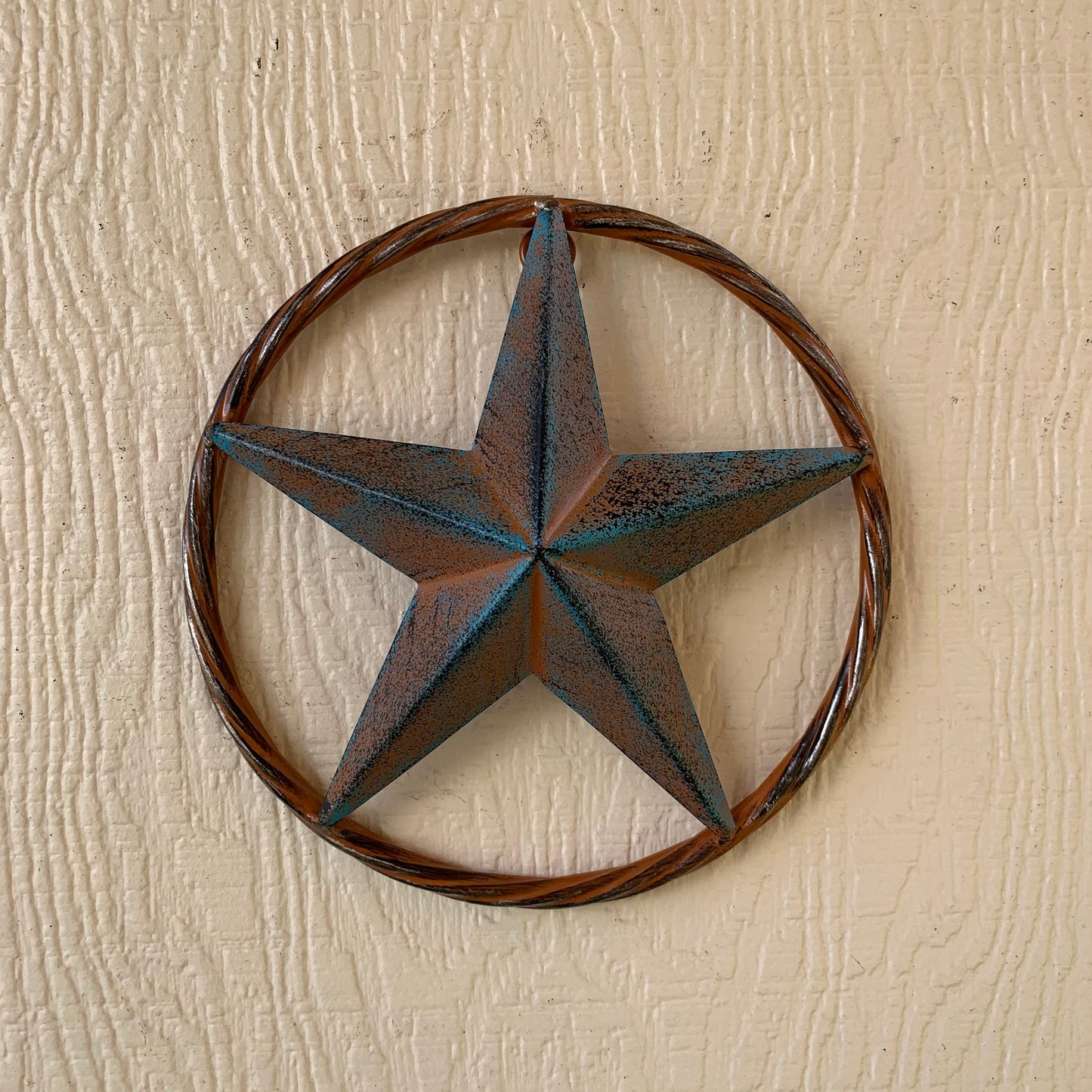 TURQUOISE DISTRESSED BARN METAL STAR WESTERN HOME DECOR ART HANDMADE #EH13601