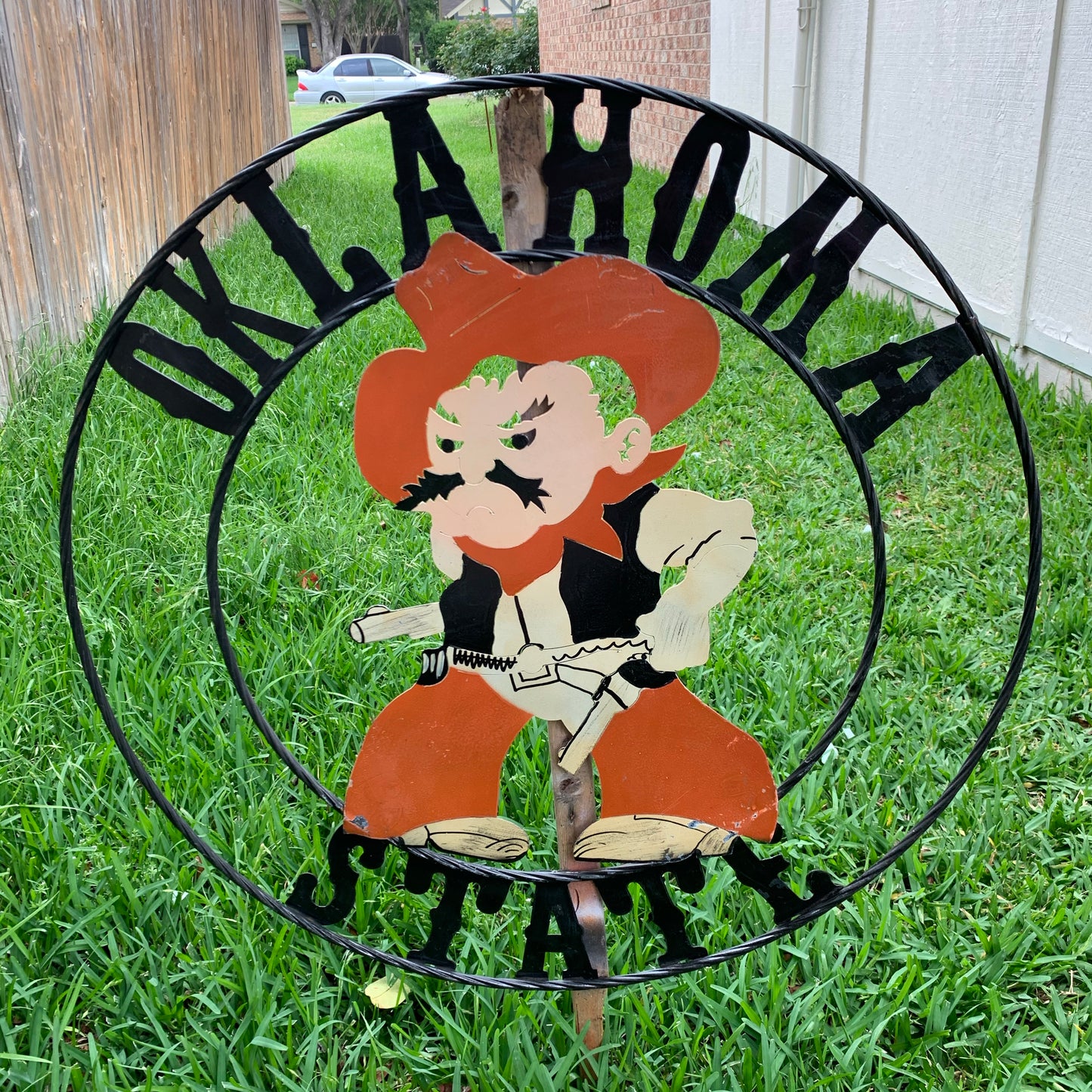 OSU OKLAHOMA STATE COWBOYS CUSTOM METAL VINTAGE CRAFT TEAM SIGN HANDMADE