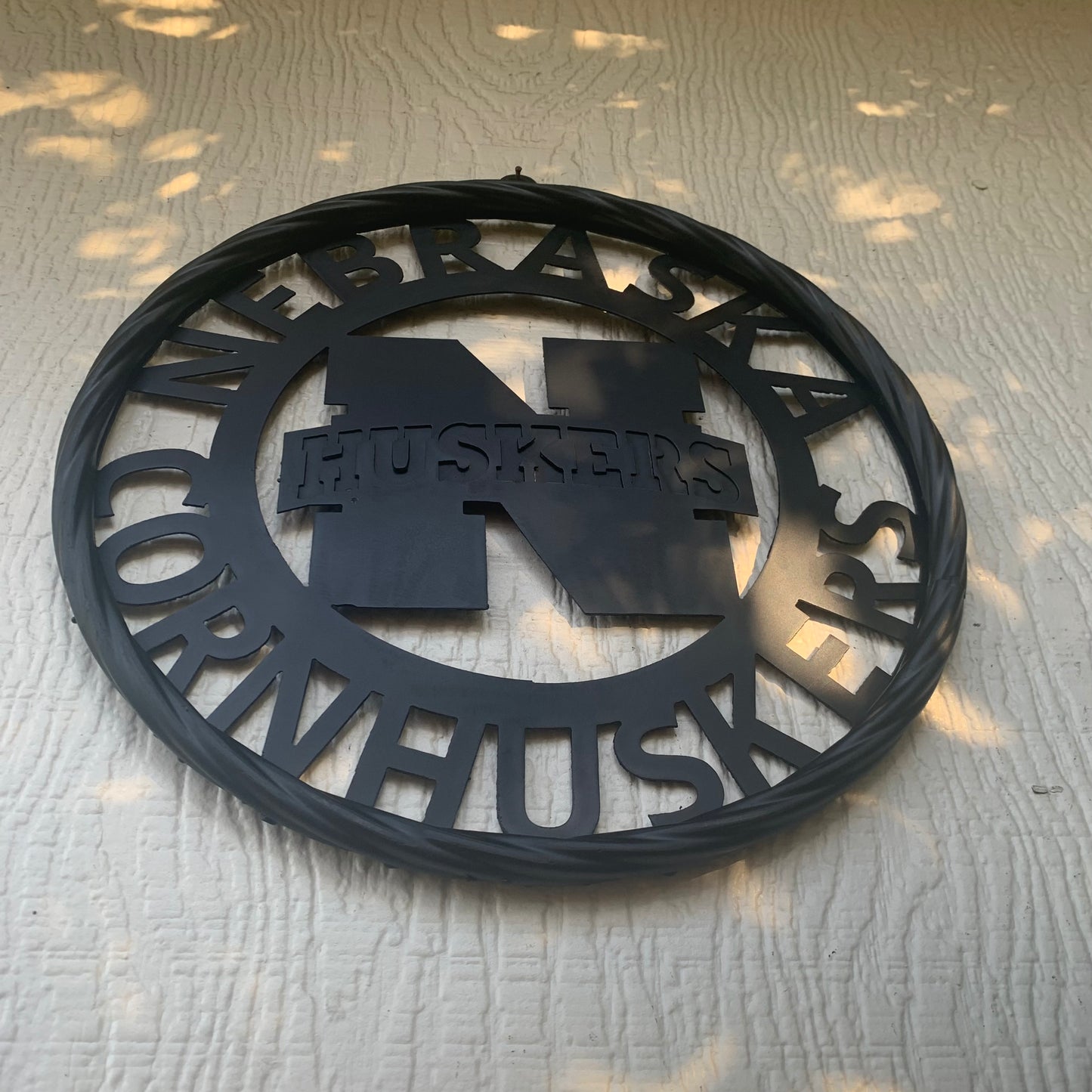 12" NEBRASKA HUSKERS BLACK METAL CUSTOM VINTAGE CRAFT TEAM SIGN
