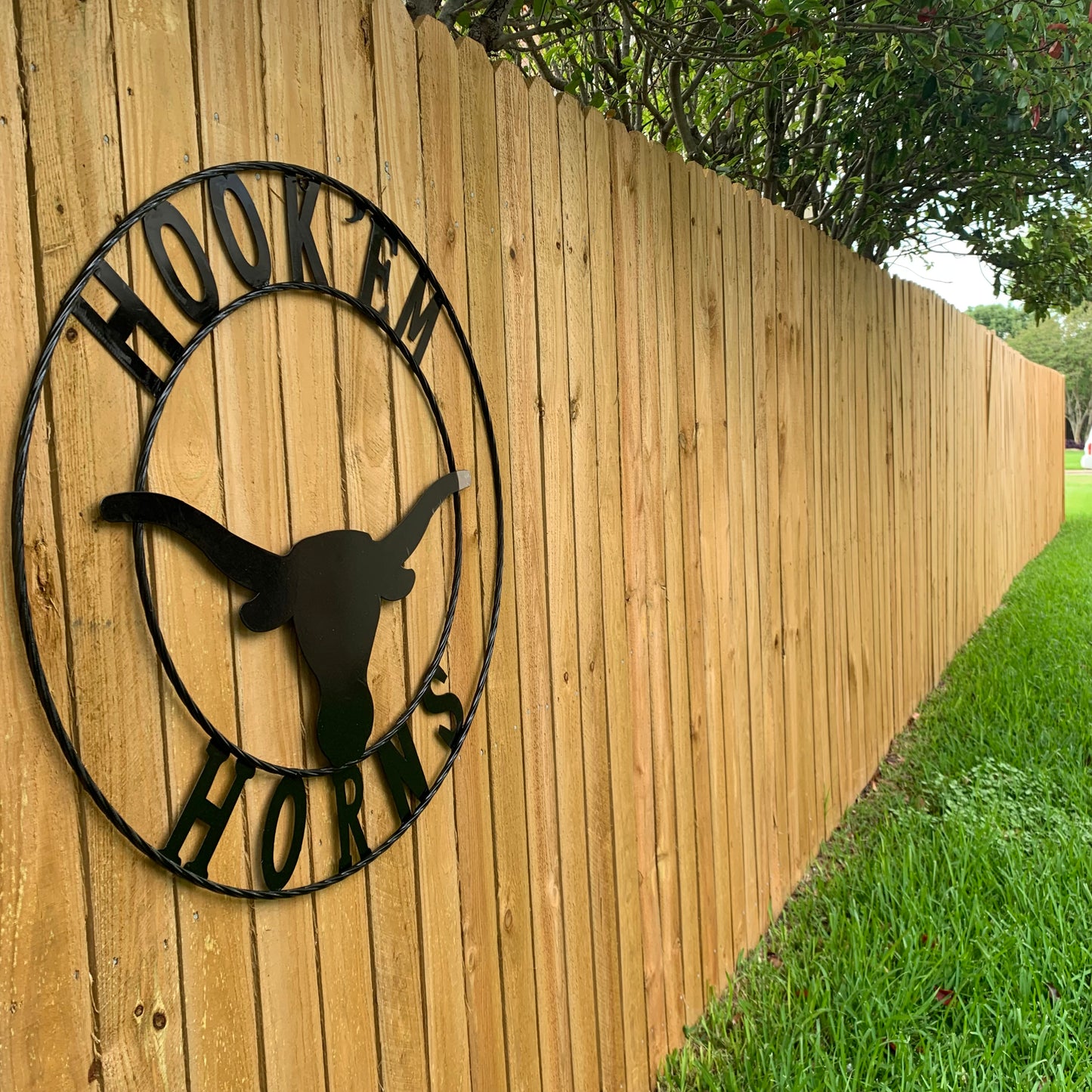 HOOKEM HORNS GLOSSY BLACK TEXAS LONGHORNS HOOK EM METAL CUSTOM VINTAGE CRAFT WALL ART TEAM SIGN HANDMADE