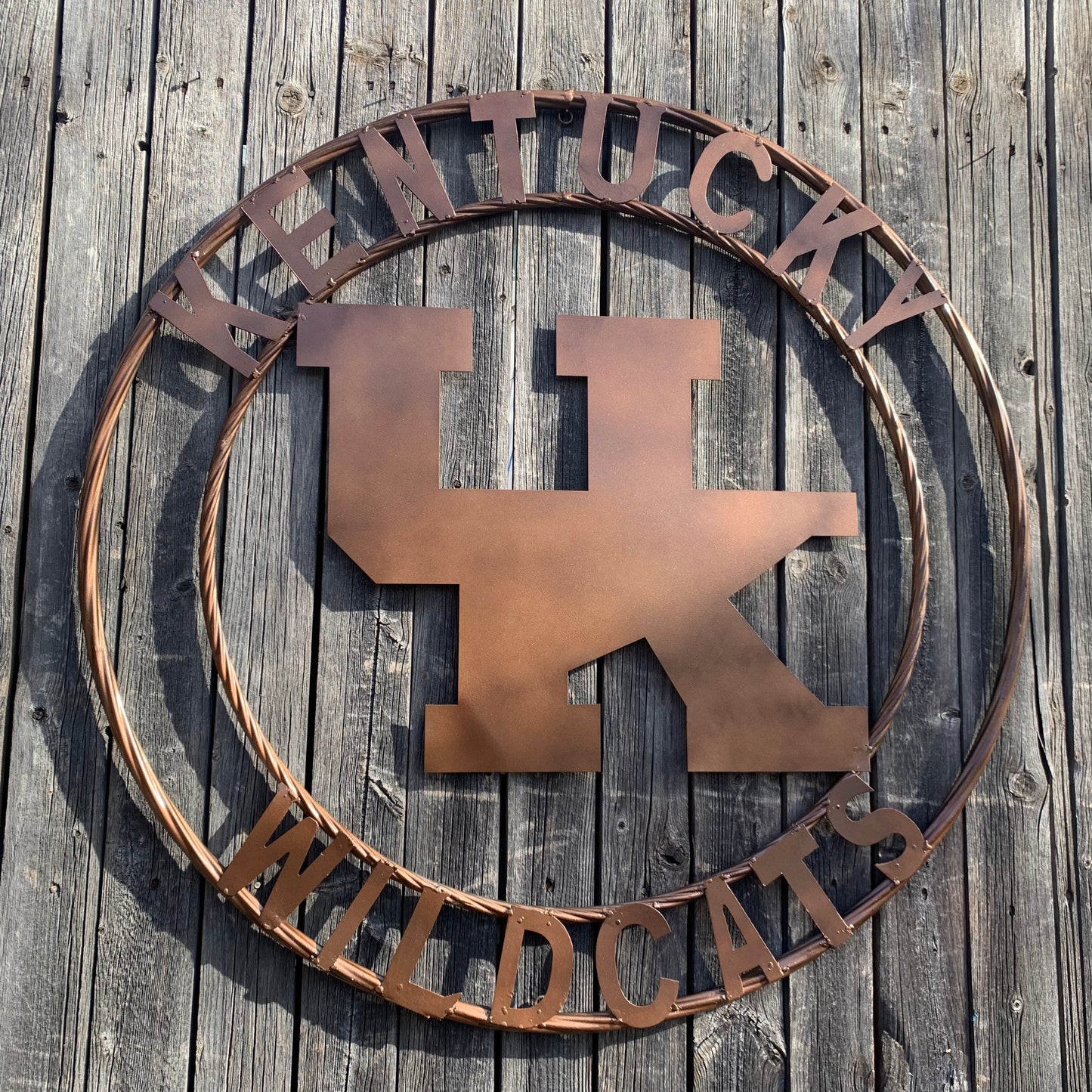 12",18", 24", 32" KENTUCKY WILDCATS RUSTIC BRONZE CUSTOM METAL VINTAGE CRAFT SIGN HANDMADE
