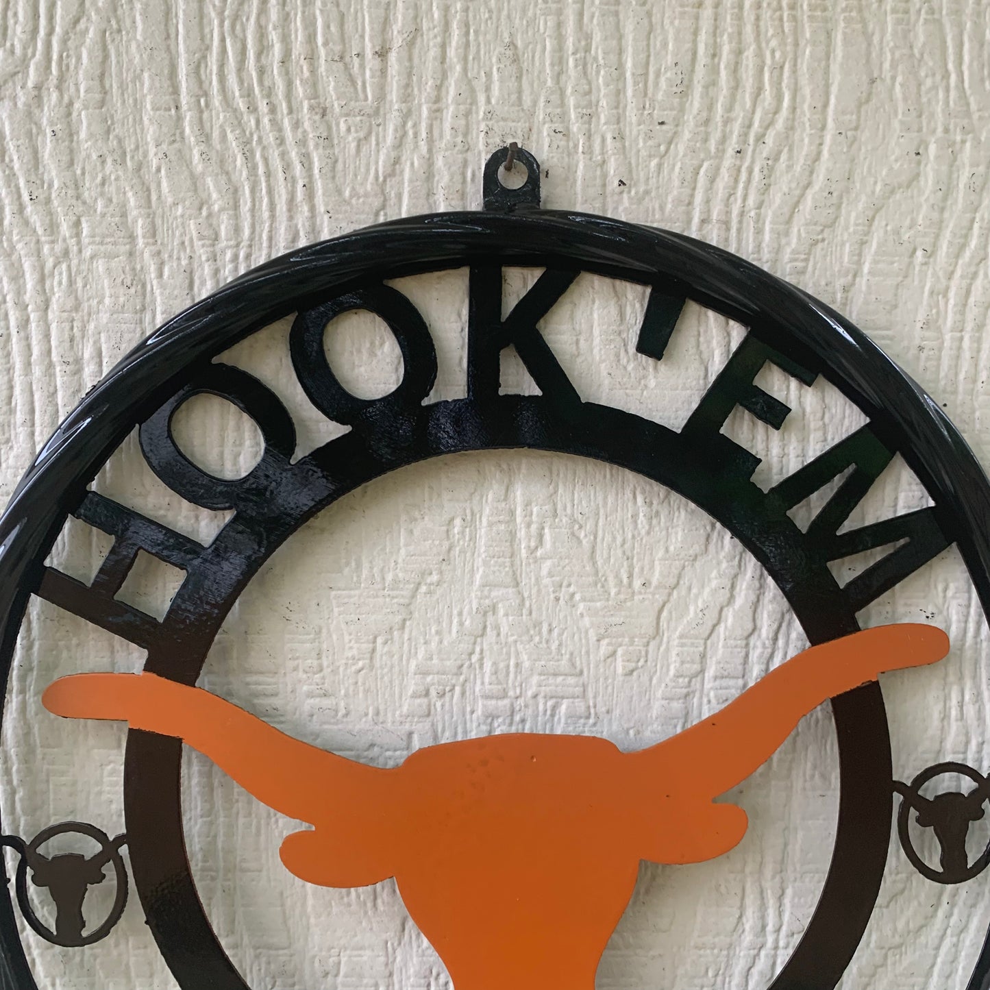 HOOKEM HORNS TEXAS LONGHORNS HOOK EM METAL CUSTOM VINTAGE CRAFT WALL ART TEAM SIGN HANDMADE