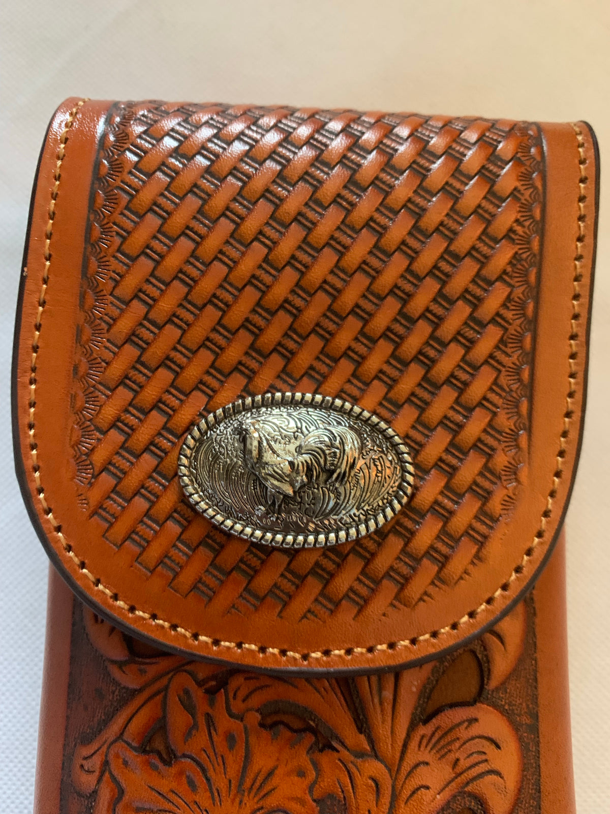 7" ROOSTER TAN BROWN LEATHER POUCH EXTRA LARGE  BELT LOOP HOLSTER CELL PHONE CASE UNIVERSAL OVERSIZE