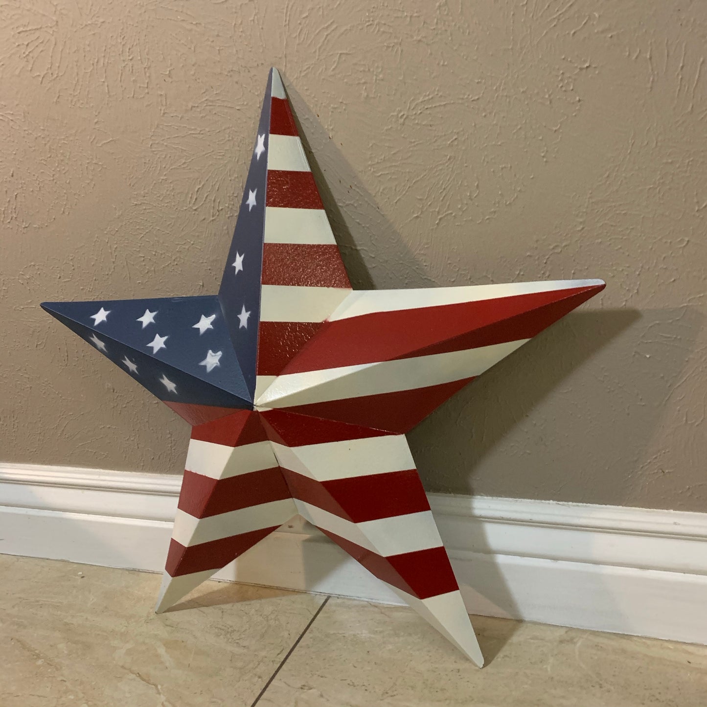 AMERICANA USA FLAG BARN STAR RED WHT BLUE STAR HANDMADE 12",24",36" #EH13297