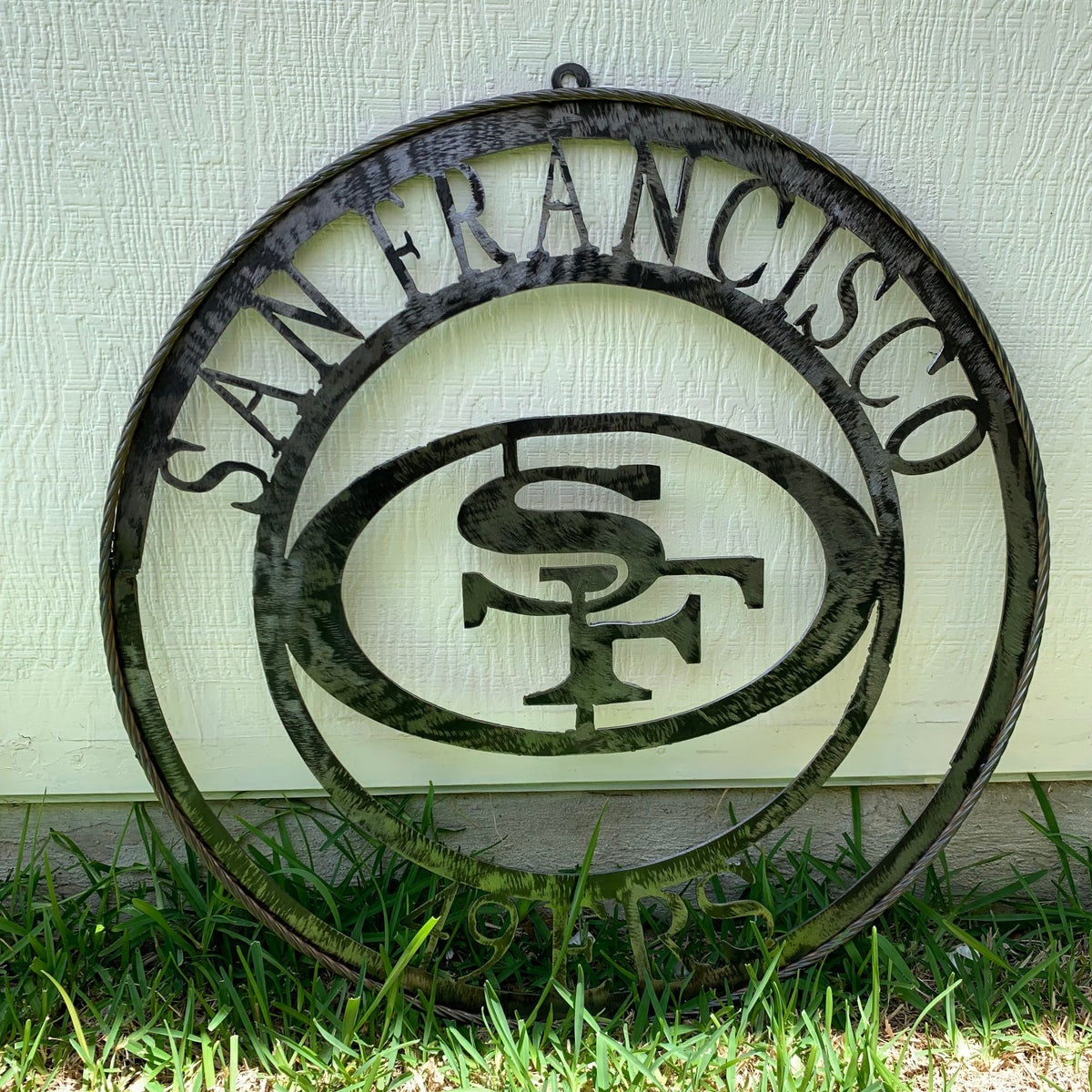 SAN FRANCISCO 49ERS METAL CUSTOM VINTAGE RAW METAL CRAFT TEAM SIGN HANDMADE 12",18",24",32",36",40",50"