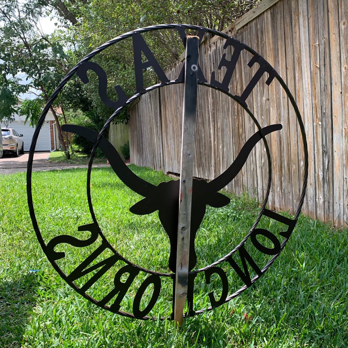 TEXAS LONGHORNS CUSTOM METAL VINTAGE CRAFT SIGN TEAM ART WESTERN HOME DECOR RUSTIC BRONZE HANDMADE #EH12565