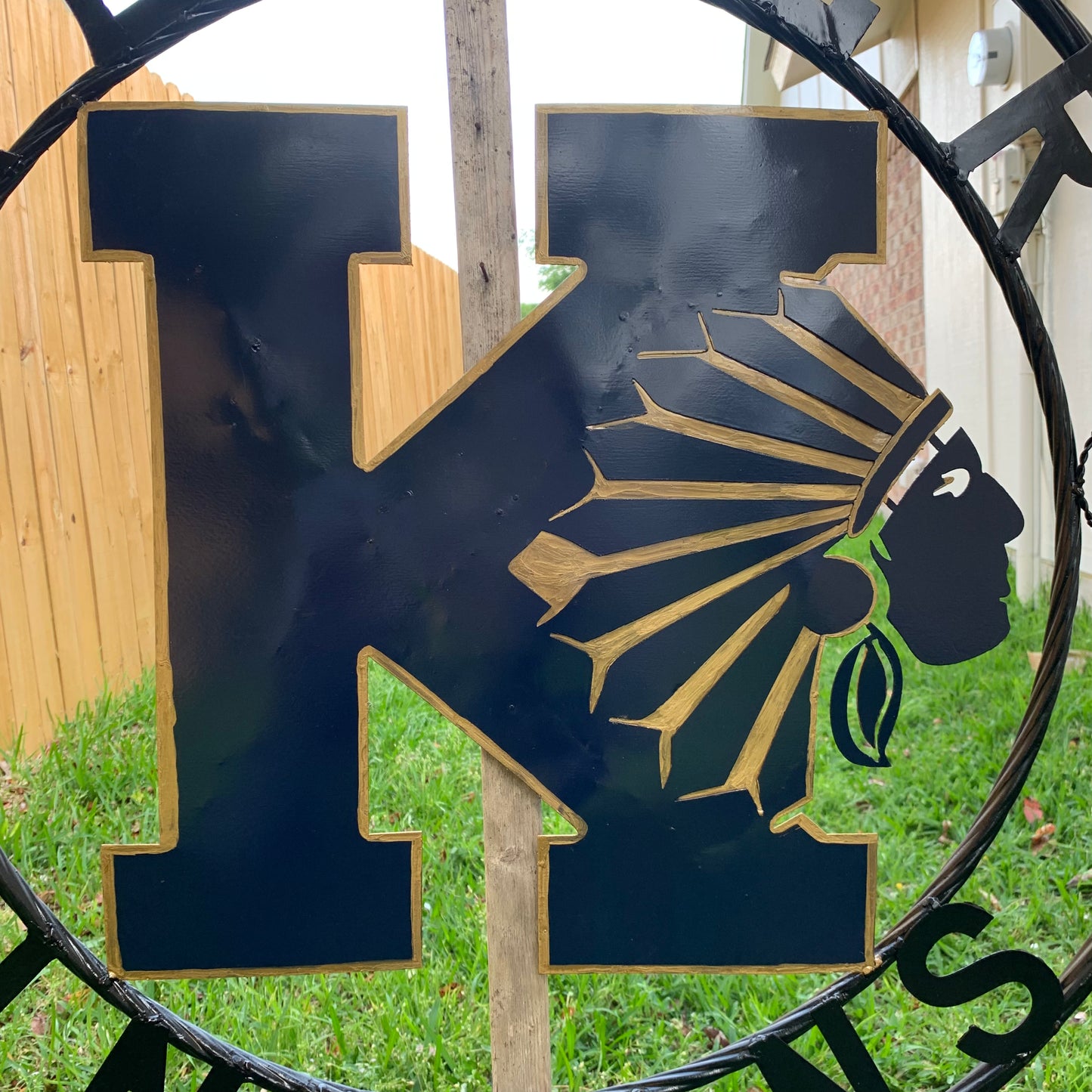 KELLER INDIANS CUSTOM VINTAGE METAL CRAFT WALL ART TEAM SIGN WESTERN HOME DECOR NEW