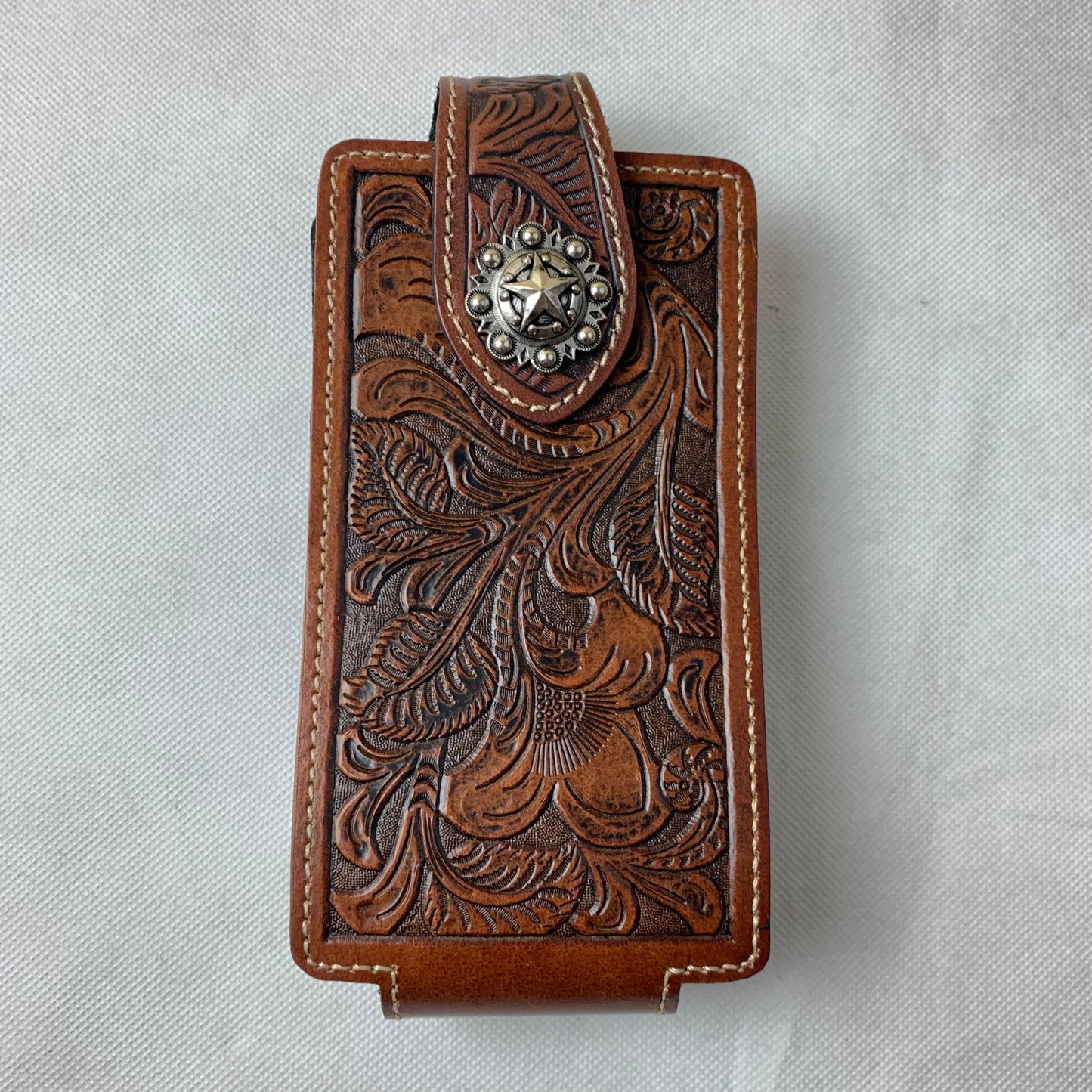 #WS341F 7" LONE STAR LEATHER HOLSTER COFEE BROWN LEATHER POUCH EXTRA LARGE  BELT LOOP HOLSTER CELL PHONE CASE UNIVERSAL OVERSIZE--FREE SHIPPING