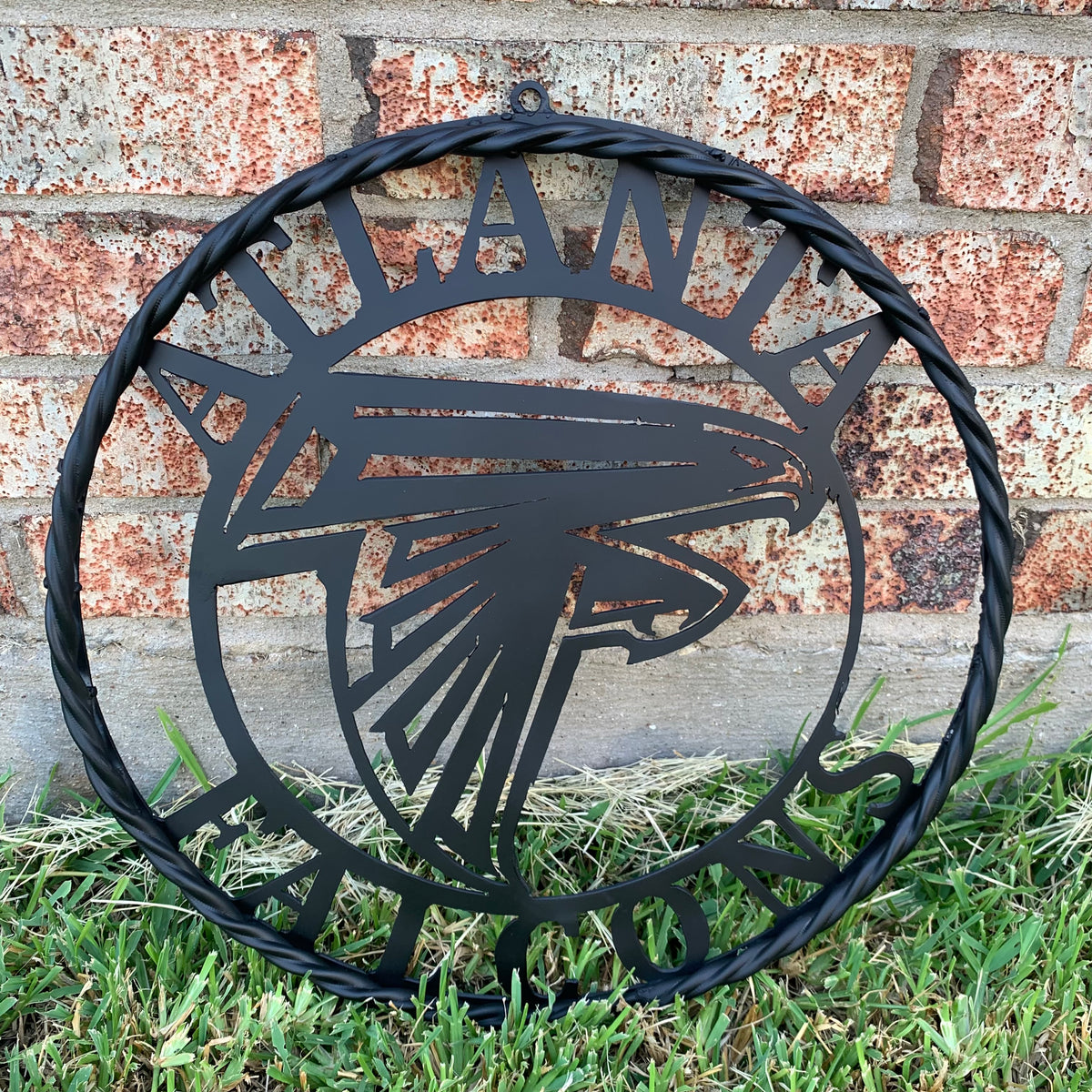 12",18",24",32",36" ATLANTA FALCONS BLACK METAL CUSTOM METAL VINTAGE CRAFT SIGN FOOTBALL TEAM WESTERN HOME DECOR HANDMADE