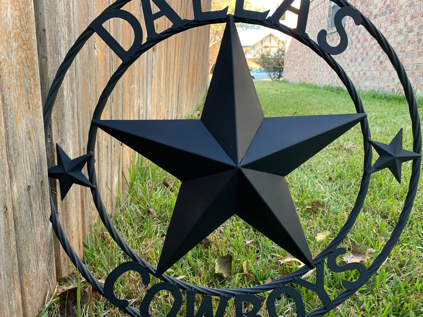 DALLAS COWBOYS RUSTIC BLACK BARN STAR CUSTOM METAL VINTAGE LONE STAR WESTERN HOME DECOR HANDMADE #EH12204