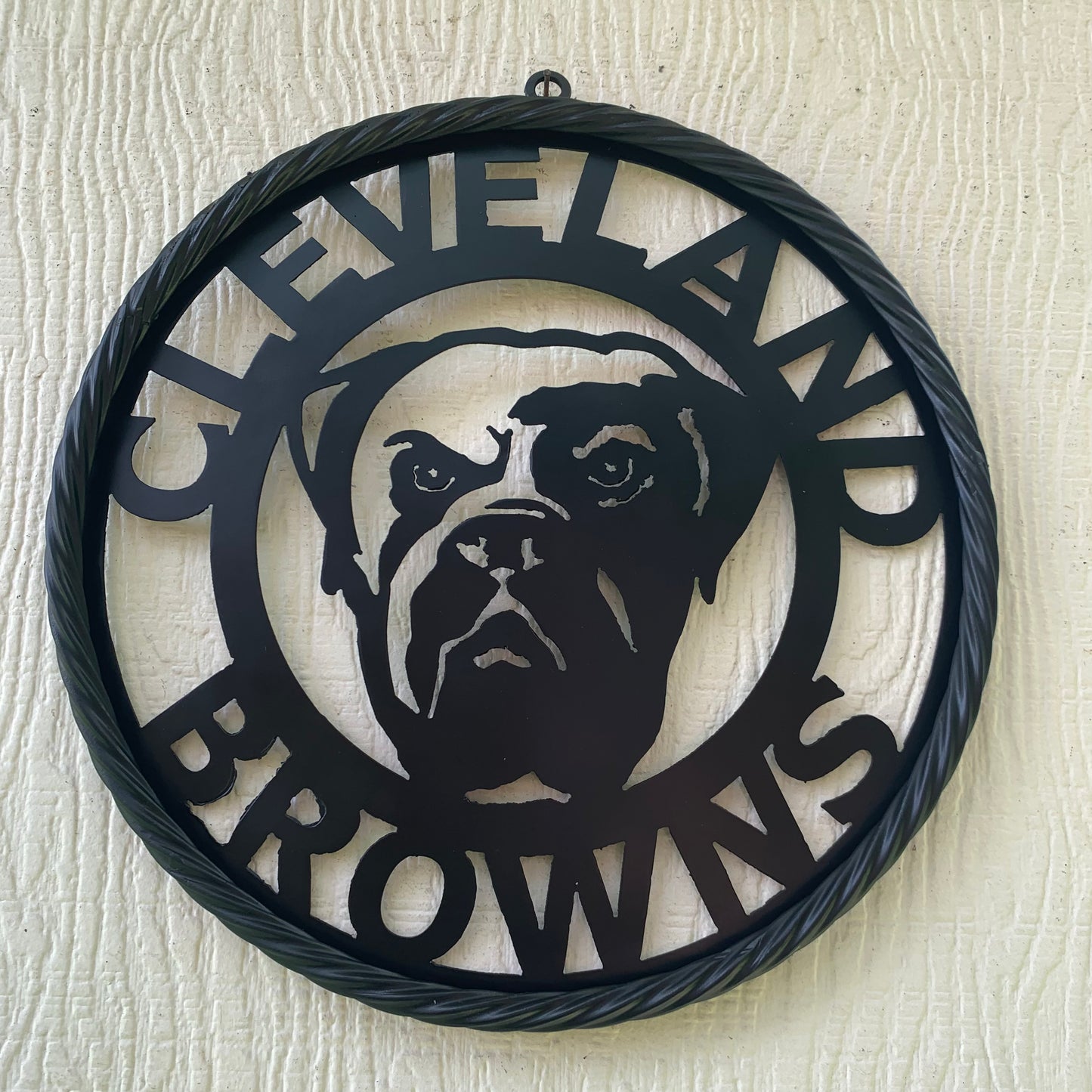 CLEVELAND BROWNS METAL CUSTOM VINTAGE CRAFT ART HANDMADE RUSTIC BLACK