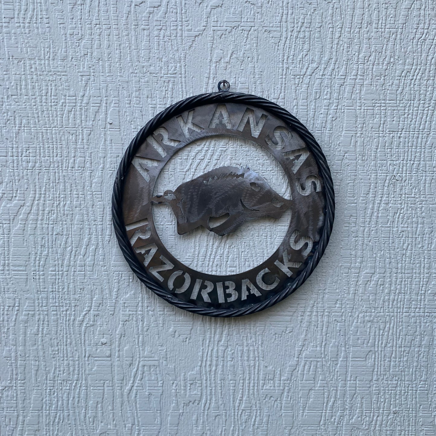 12", 18", 24", 32" ARKANSAS RAZORBACKS CUSTOM RAW METAL VINTAGE CRAFT WIDE BAND RING TEAM SIGN HANDMADE