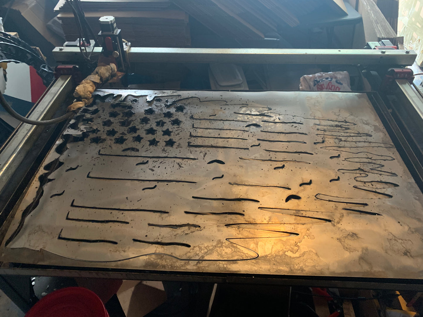 CUSTOM NAME KANSAS CITY CHIEFS METAL TATTERED FLAG CUSTOM VINTAGE CRAFT WALL ART HANDMADE