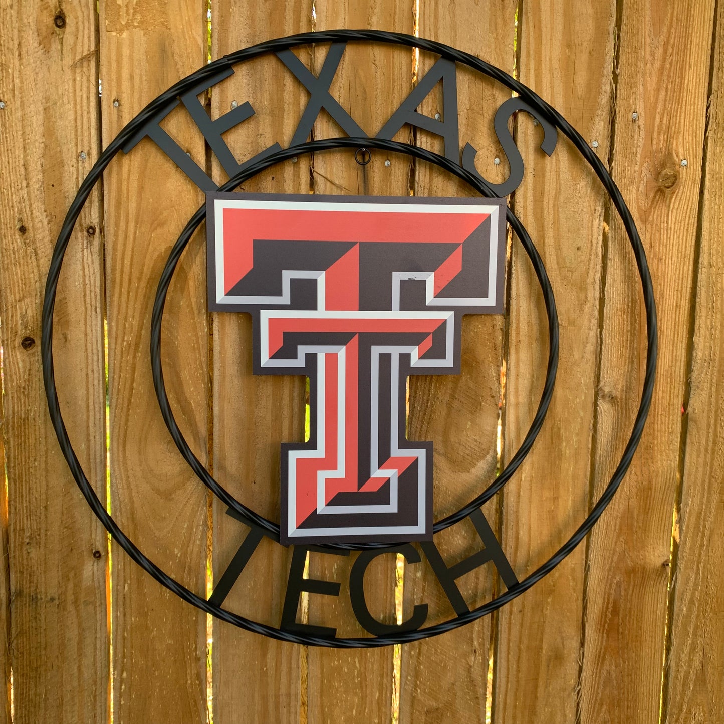18",24" TEXAS TECH CUSTOM METAL VINTAGE CRAFT SIGN WESTERN HOME DECOR
