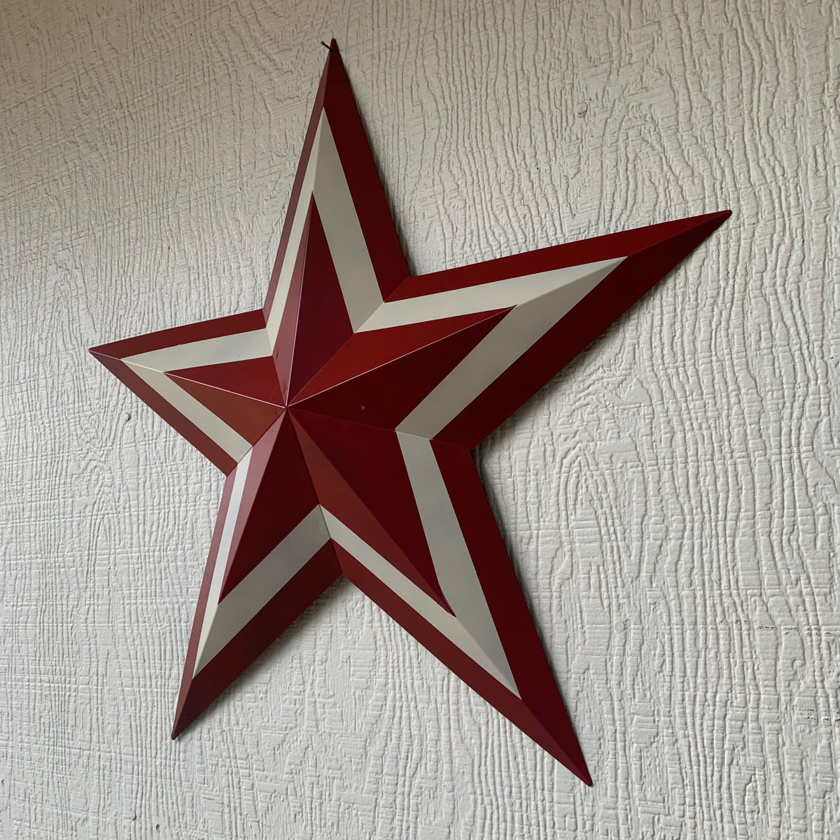 12",16",24",30",36" RED WHITE METAL BARN STAR METAL WALL ART HANDMADE