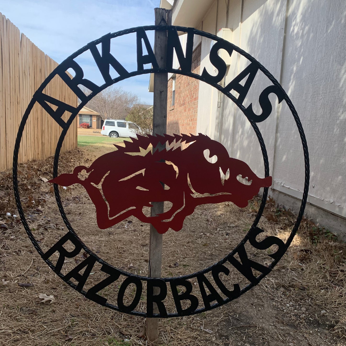 ARKANSAS RAZORBACKS CUSTOM METAL VINTAGE CRAFT SIGN TEAM WALL ART WESTERN HOME DECOR HANDAMADE