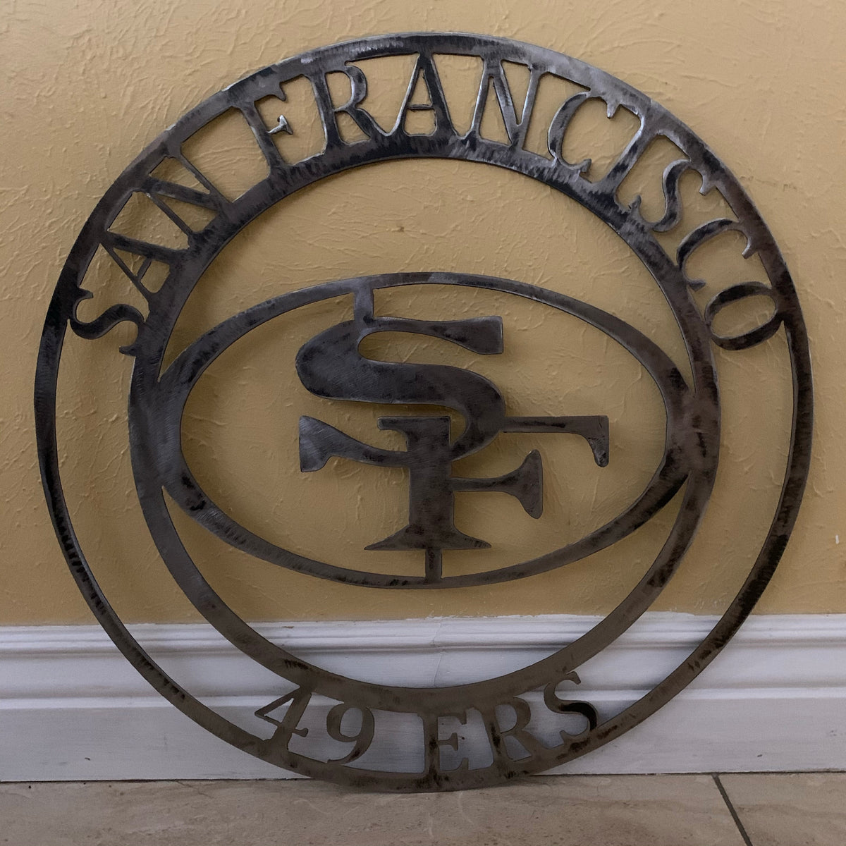 SAN FRANCISCO 49ERS METAL CUSTOM VINTAGE RAW METAL CRAFT TEAM SIGN HANDMADE 12",18",24",32",36",40",50"