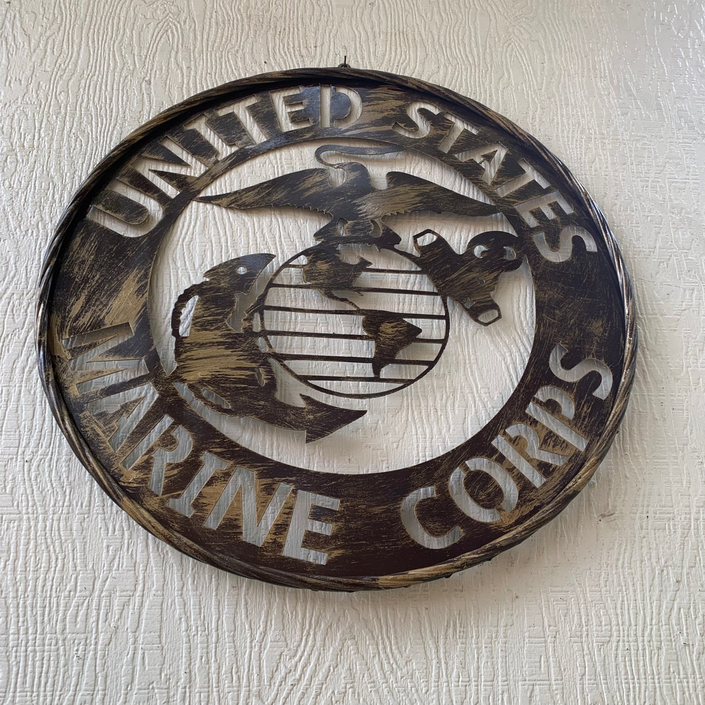 #EH10085 18",24",32" US MARINE CORPS MILITARY LASERCUT METAL PATRIOTIC WALL ART WESTERN HOME DECOR HANDMADE RUSTIC BRONZE COPPER
