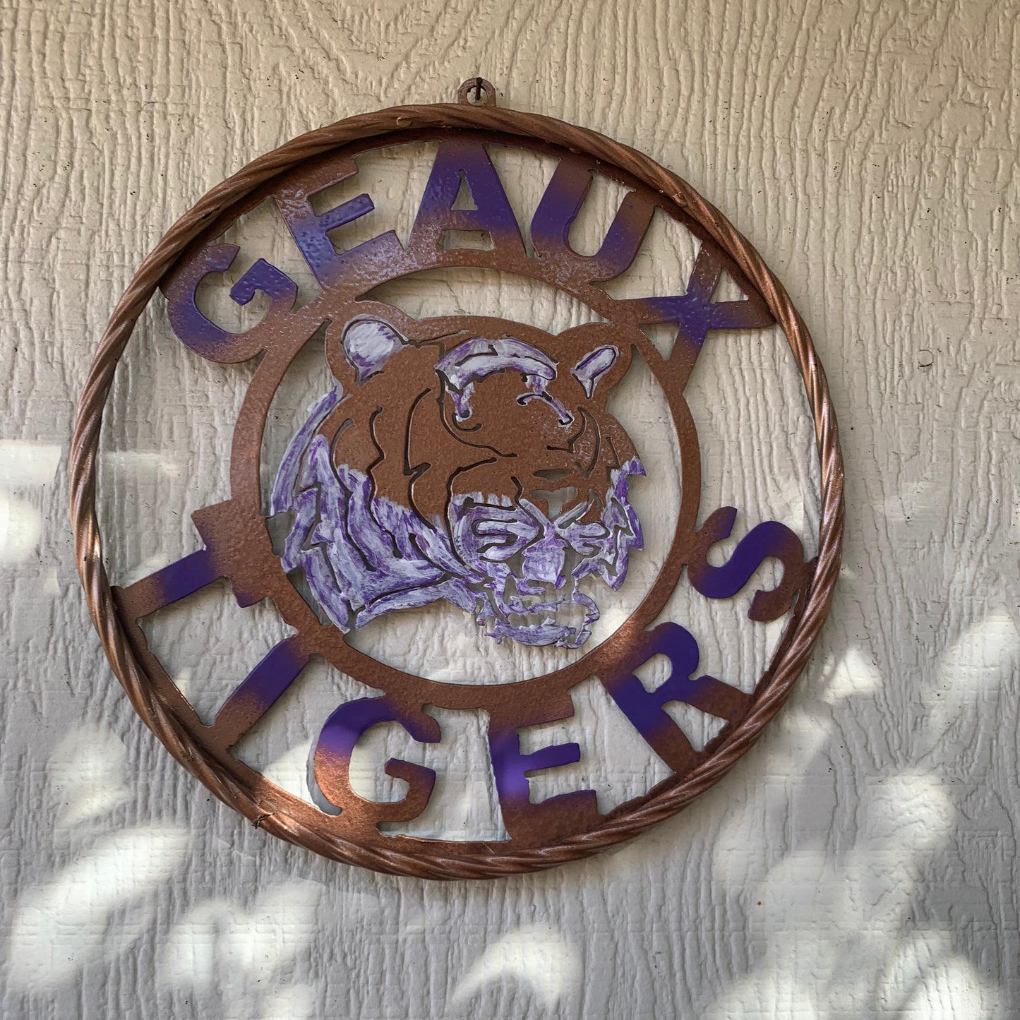 12",18",24",32" GEAUX TIGERS CUSTOM VINTAGE METAL CRAFT TEAM WALL ART HANDMADE