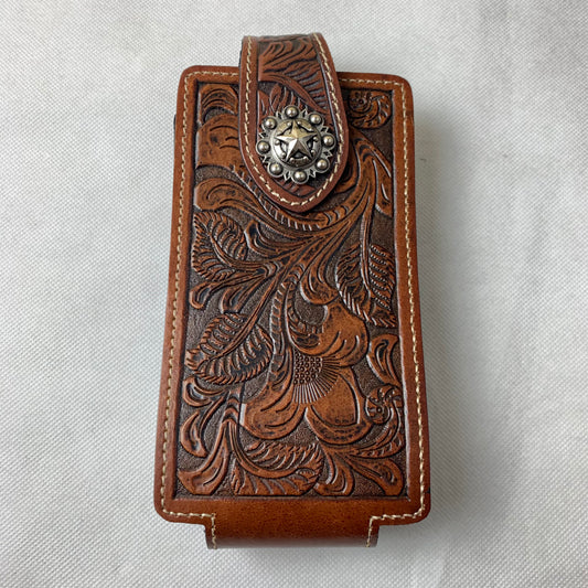 #WS341F 7" LONE STAR LEATHER HOLSTER COFEE BROWN LEATHER POUCH EXTRA LARGE  BELT LOOP HOLSTER CELL PHONE CASE UNIVERSAL OVERSIZE--FREE SHIPPING