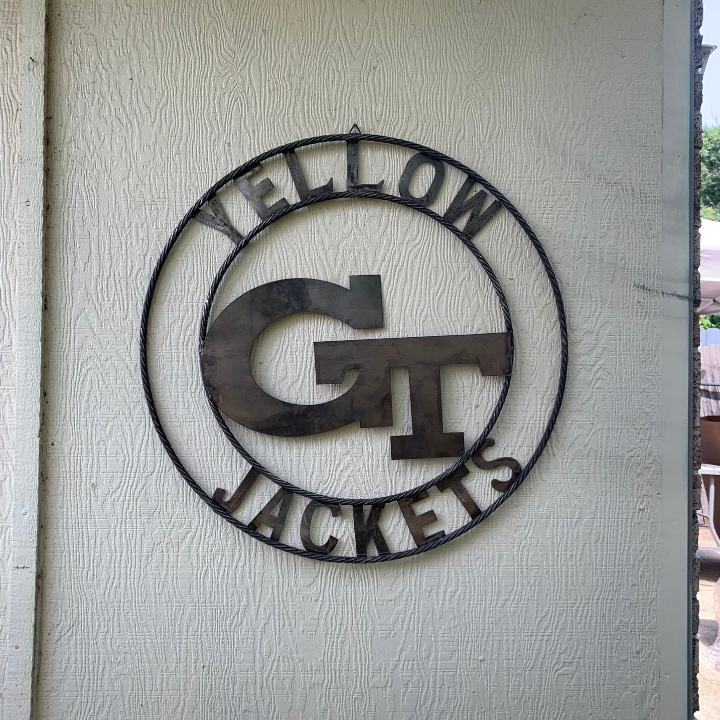 GEORGIA TECH YELLOW JACKETS CUSTOM RAW METAL VINTAGE CRAFT SIGN UNPAINTED HANDMADE 12",18",24",32",36"