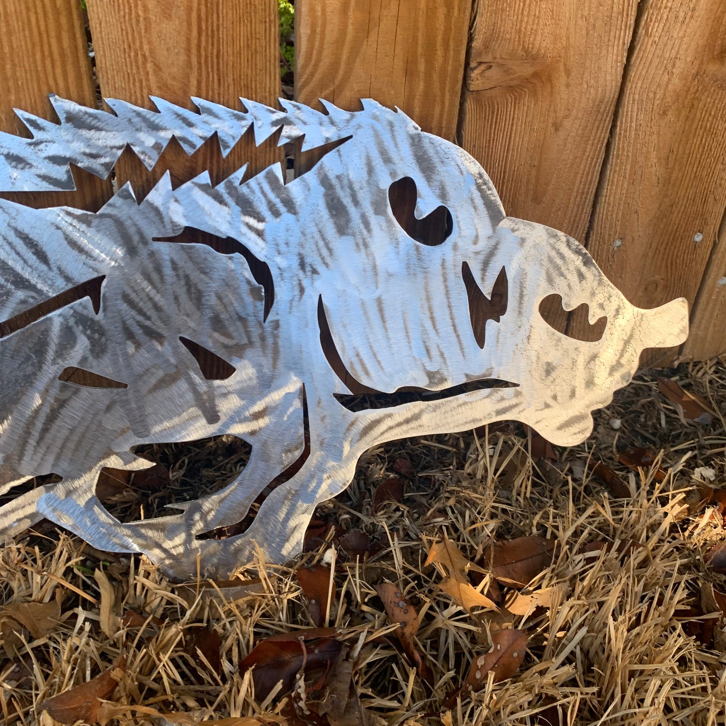 24" X 12" ARKANSAS RAZORBACKS CUSTOM RAW METAL VINTAGE CRAFT WIDE BAND RING TEAM SIGN HANDMADE