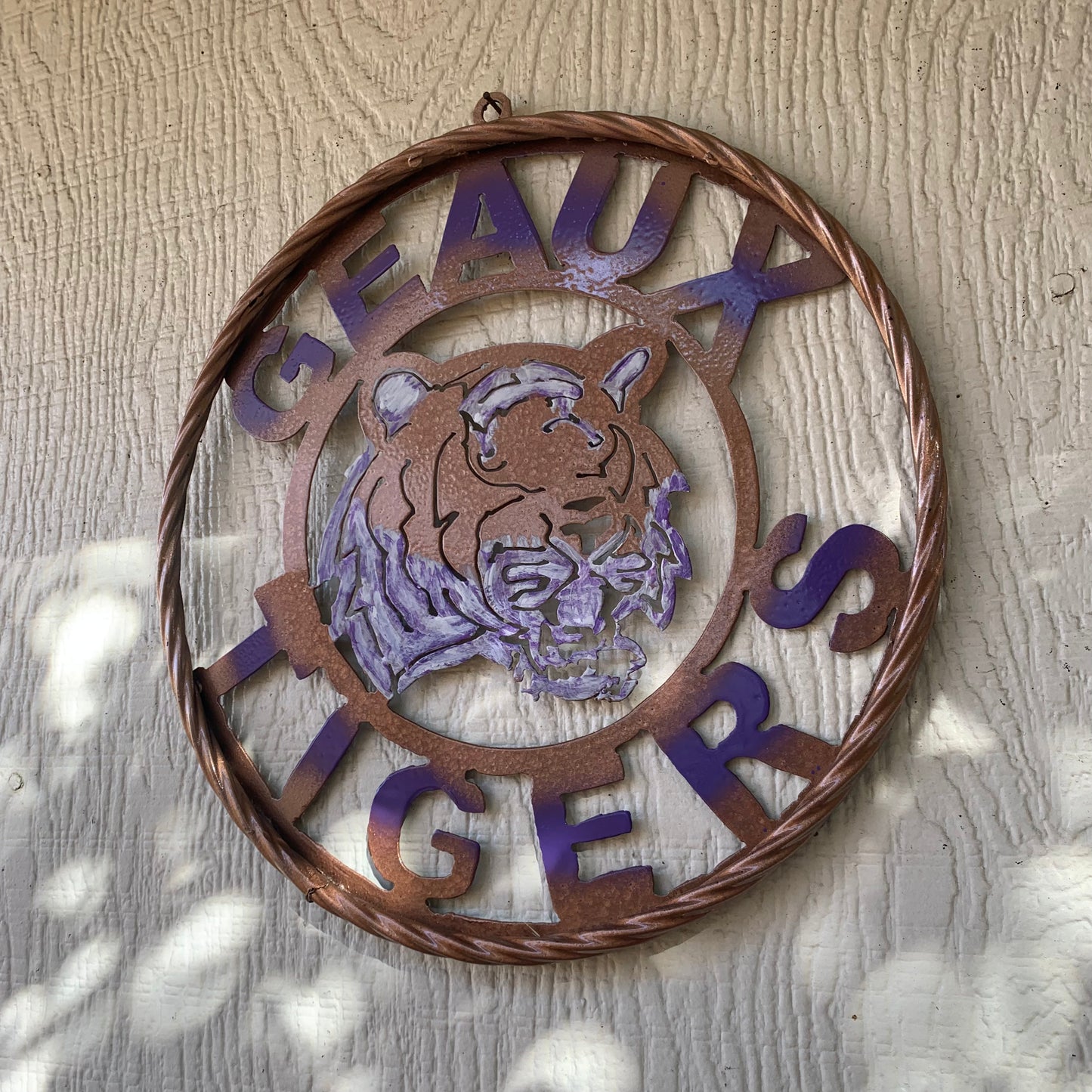 12",18",24",32" GEAUX TIGERS CUSTOM VINTAGE METAL CRAFT TEAM WALL ART HANDMADE