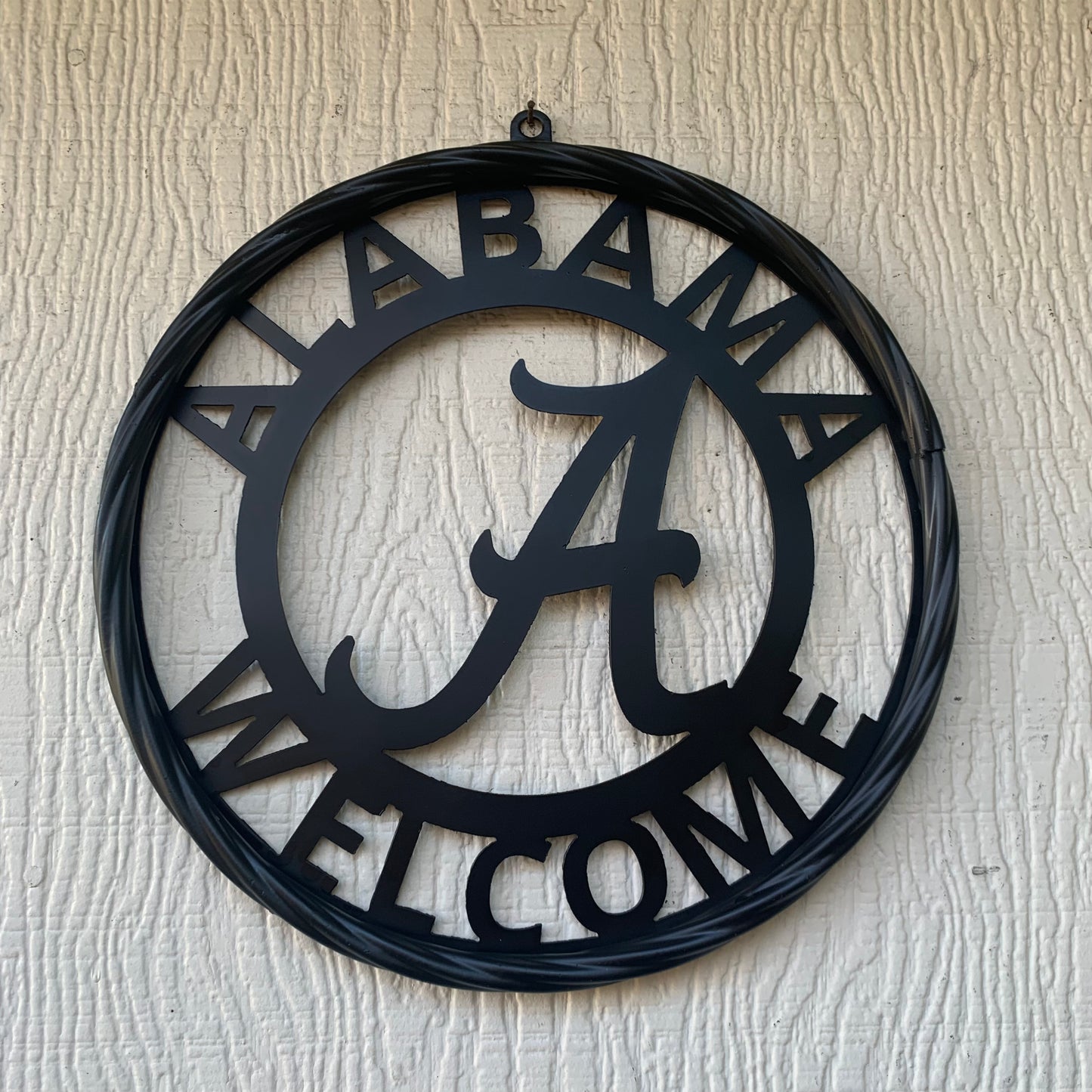 ALABAMA WELCOME CUSTOM ALL BLACK METAL VINTAGE SIGN TEAM HANDMADE