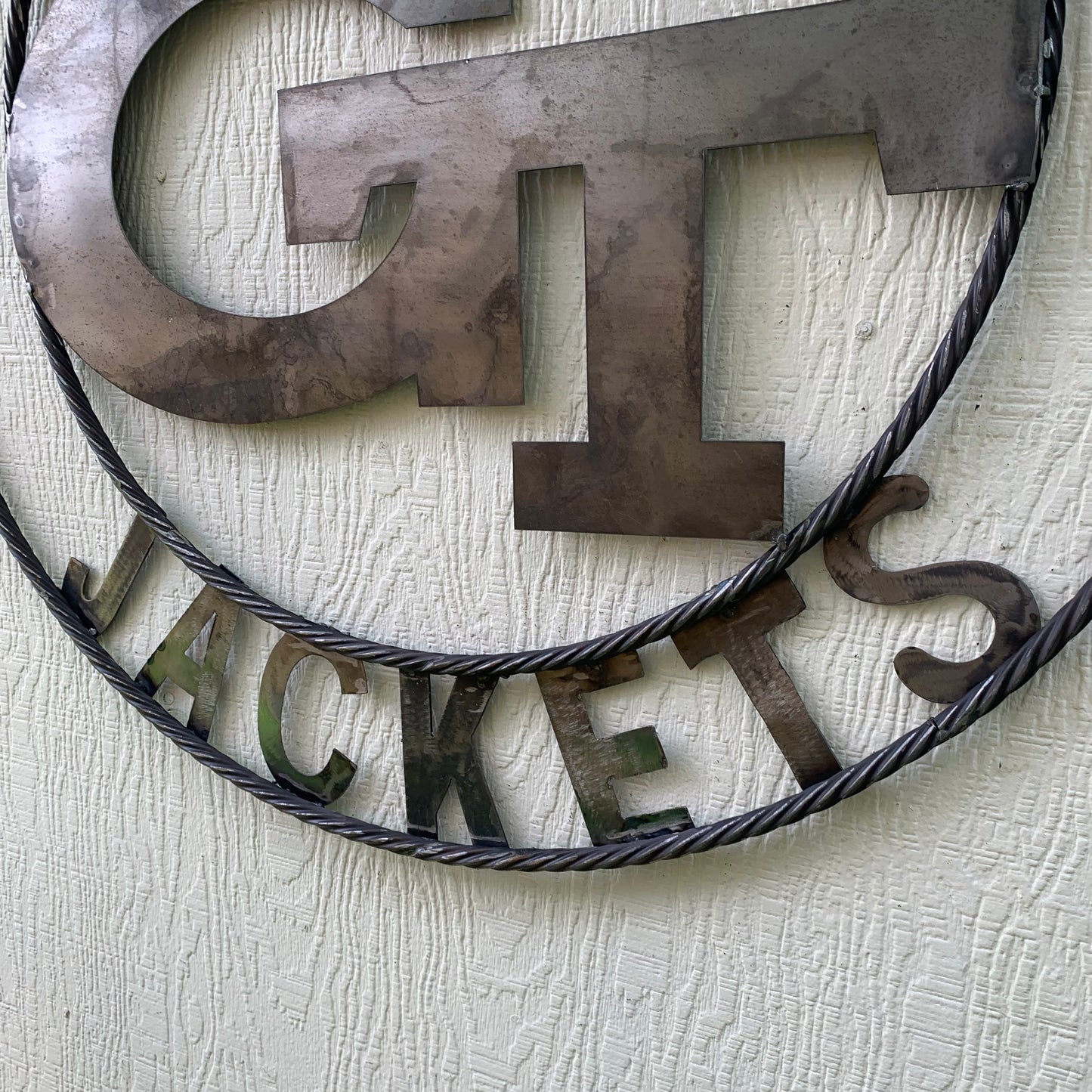 GEORGIA TECH YELLOW JACKETS CUSTOM RAW METAL VINTAGE CRAFT SIGN UNPAINTED HANDMADE 12",18",24",32",36"