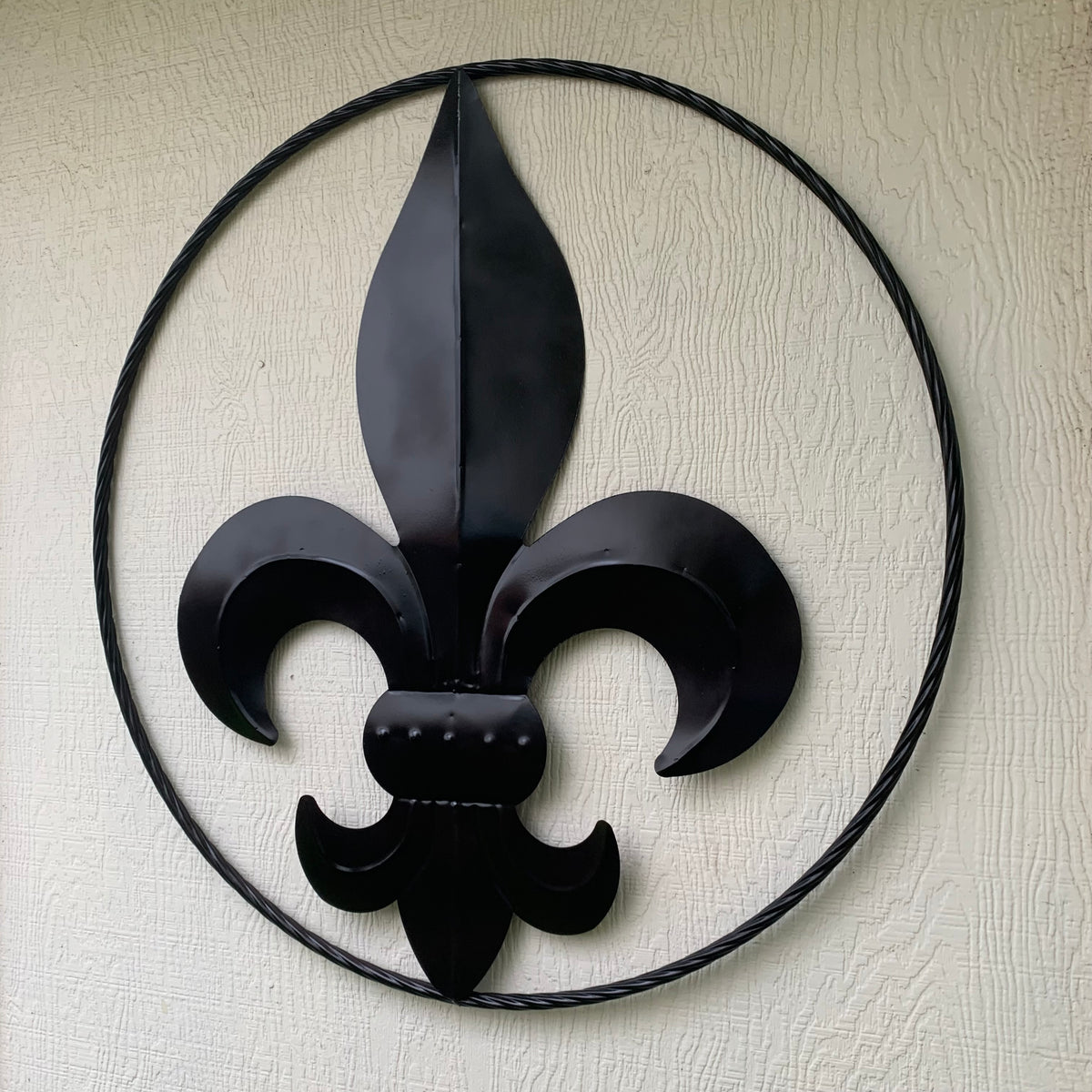 24", 36" GLOSS BLACK FLEUR DE LIS METAL WALL ART SIGN WESTERN HOME DECOR HANDMADE NEW #EH10645