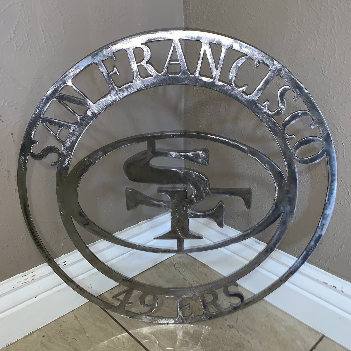 SAN FRANCISCO 49ERS METAL CUSTOM VINTAGE RAW METAL CRAFT TEAM SIGN HANDMADE 12",18",24",32",36",40",50"