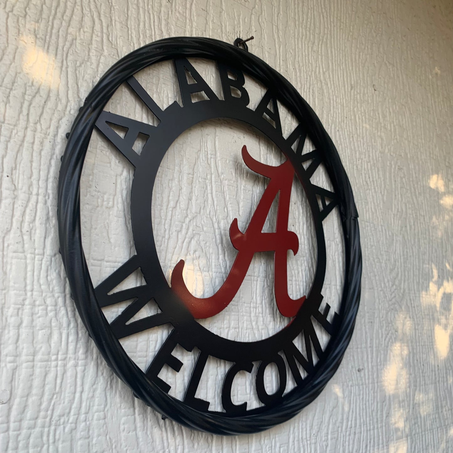 ALABAMA WELCOME RED & BLACK CUSTOM METAL VINTAGE SIGN TEAM HANDMADE