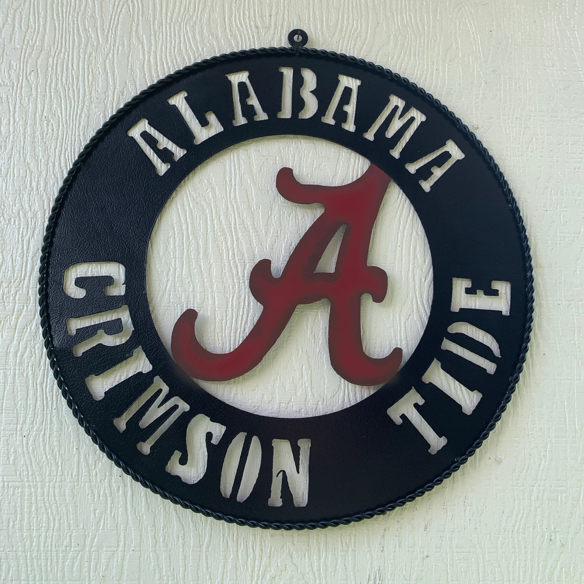 ALABAMA CRIMSON TIDE WIDE BAND RING CUSTOM METAL VINTAGE SIGN TEAM HANDMADE